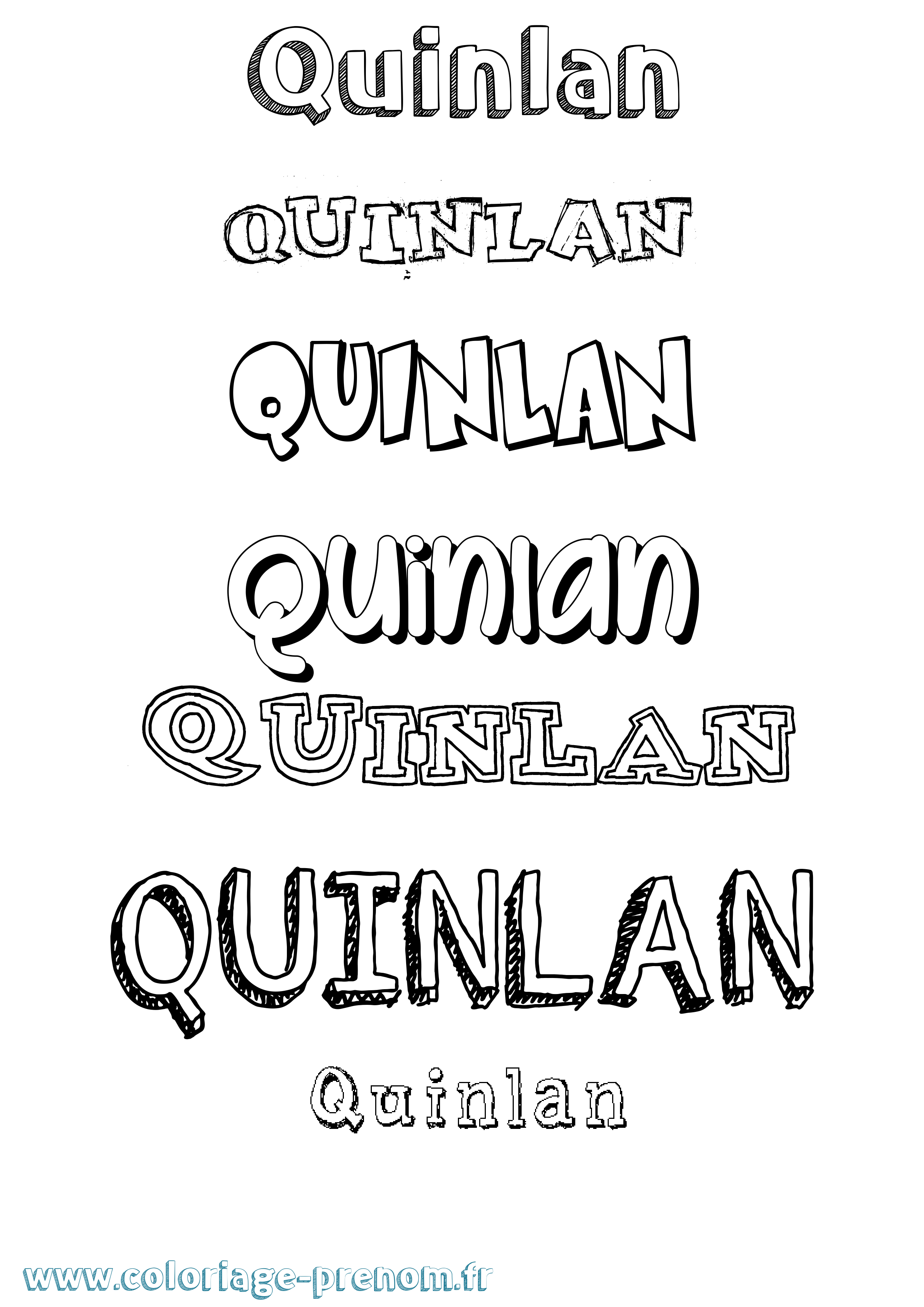 Coloriage Quinlan Dessiné Coloriage prénom Quinlan Dessiné