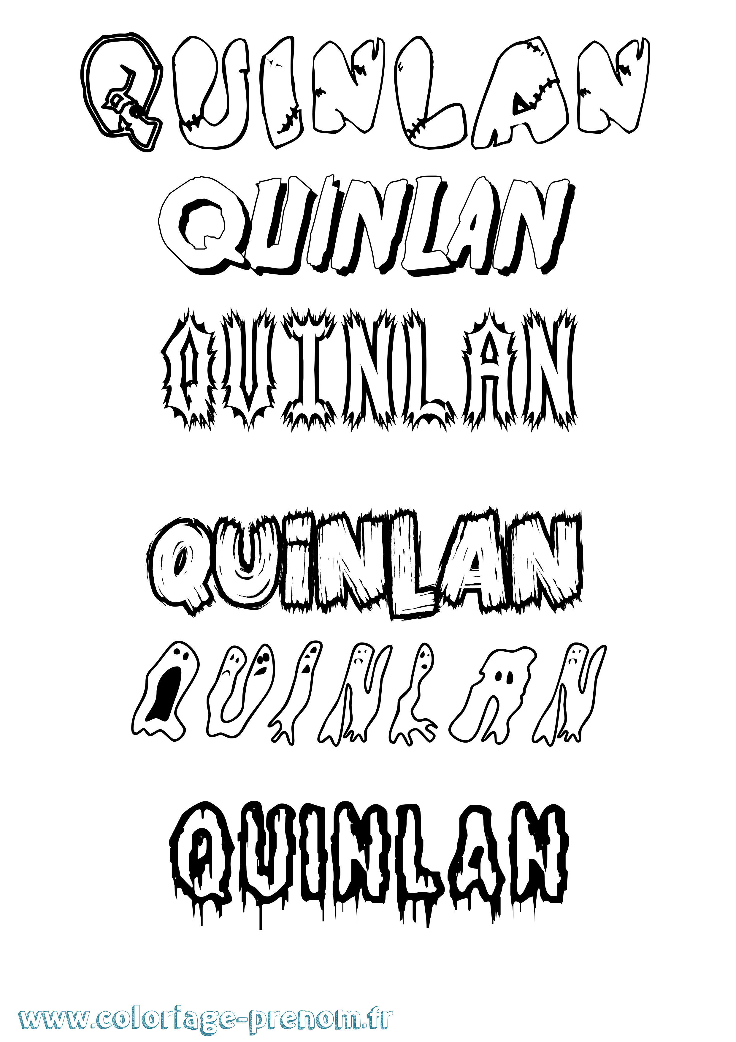 Coloriage Quinlan Frisson Coloriage prénom Quinlan Frisson