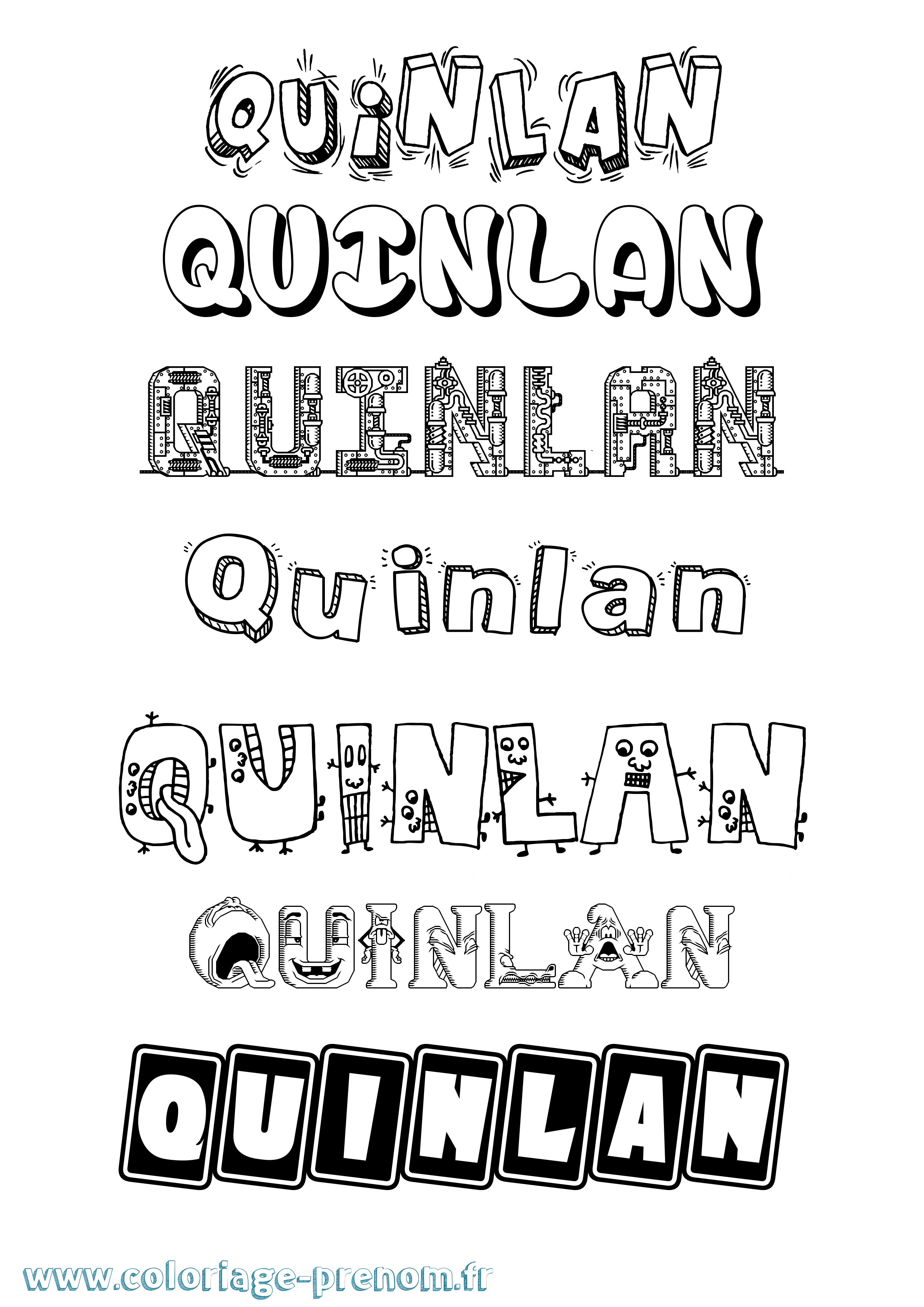 Coloriage Quinlan Fun Coloriage prénom Quinlan Fun