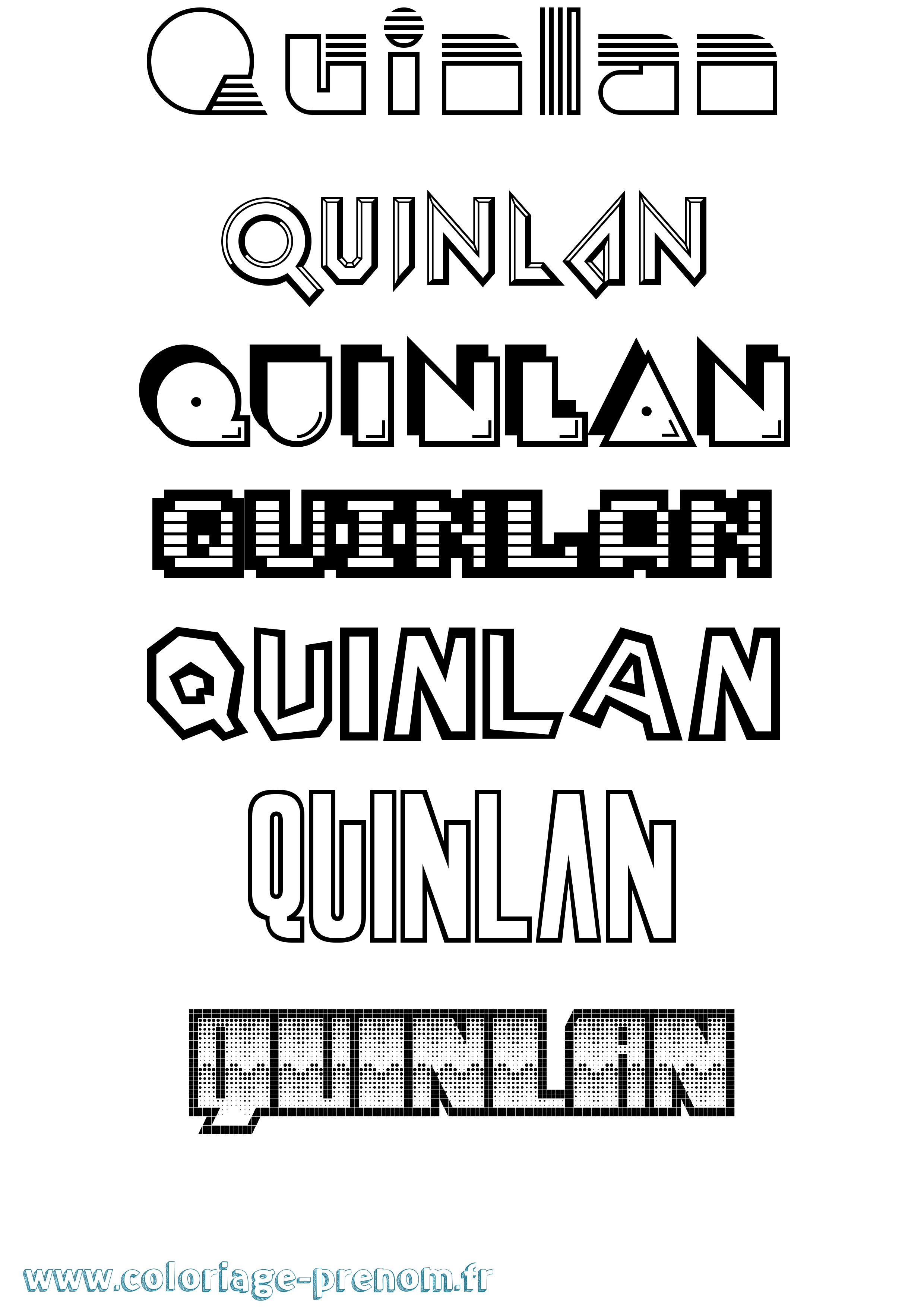 Coloriage Quinlan Jeux Vidéos Coloriage prénom Quinlan Jeux Vidéos