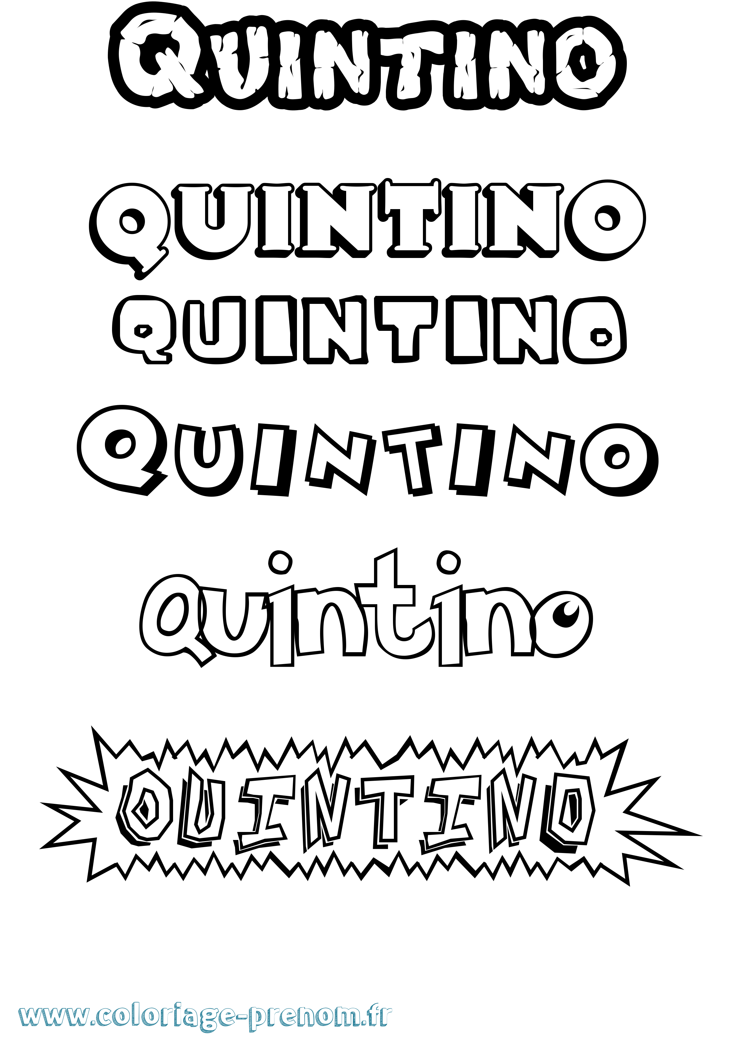 Coloriage Quintino Dessin Animé Coloriage prénom Quintino Dessin Animé