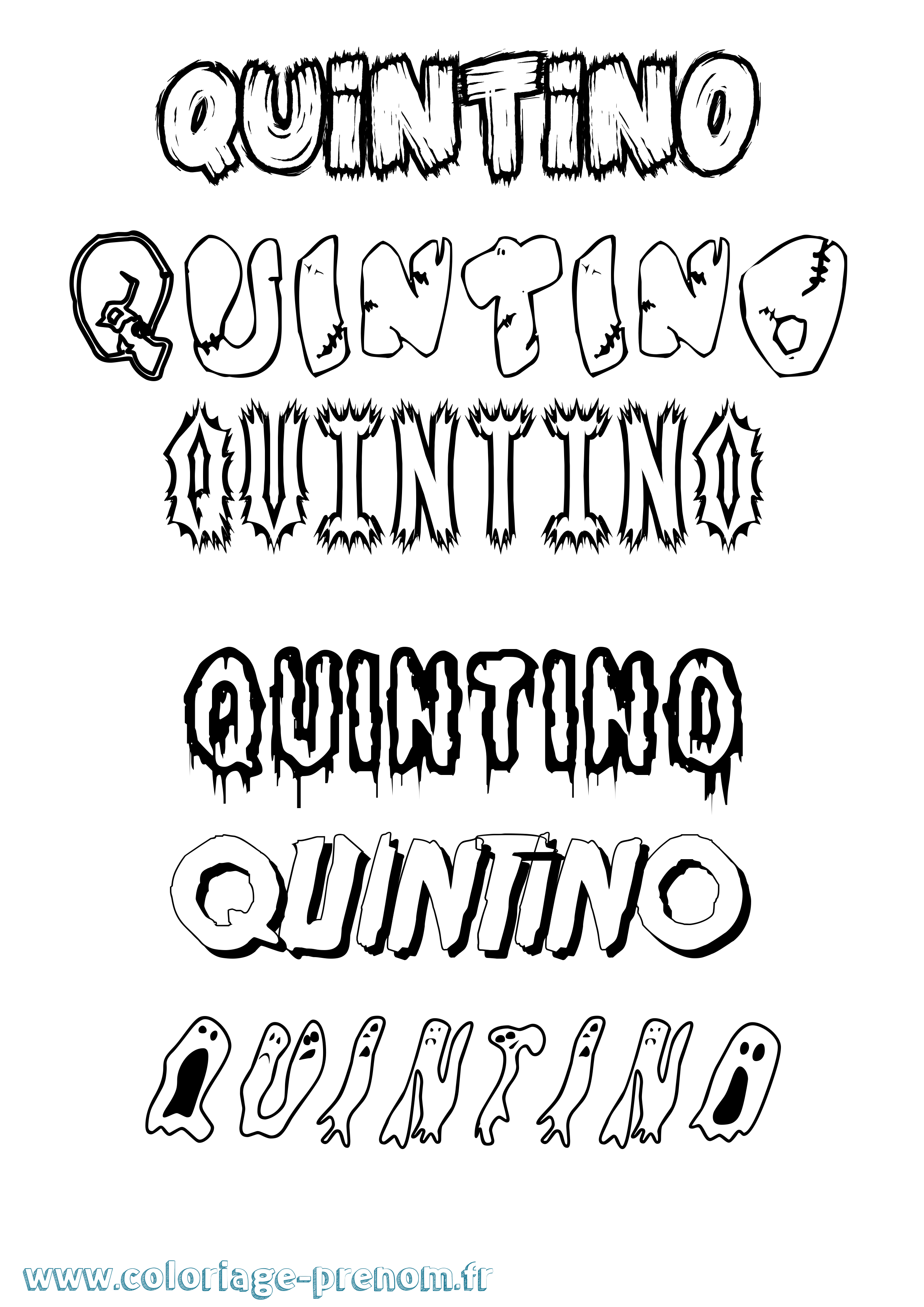 Coloriage Quintino Frisson Coloriage prénom Quintino Frisson