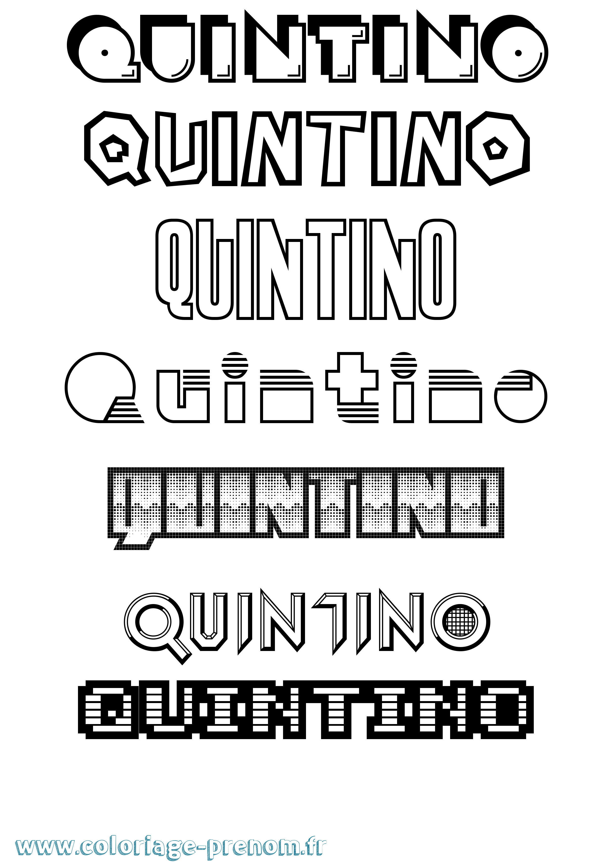 Coloriage Quintino Jeux Vidéos Coloriage prénom Quintino Jeux Vidéos