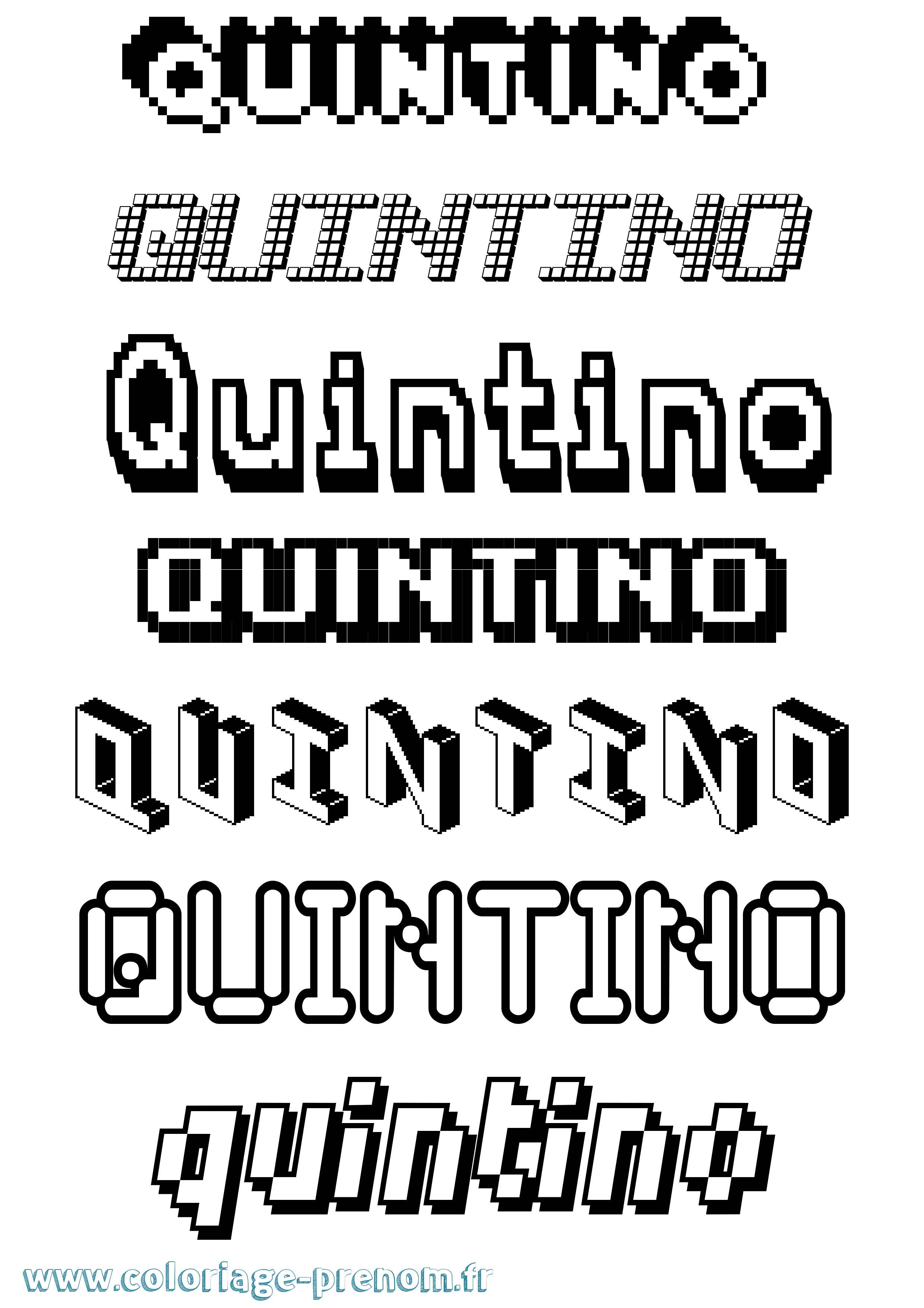 Coloriage Quintino Pixel Coloriage prénom Quintino Pixel