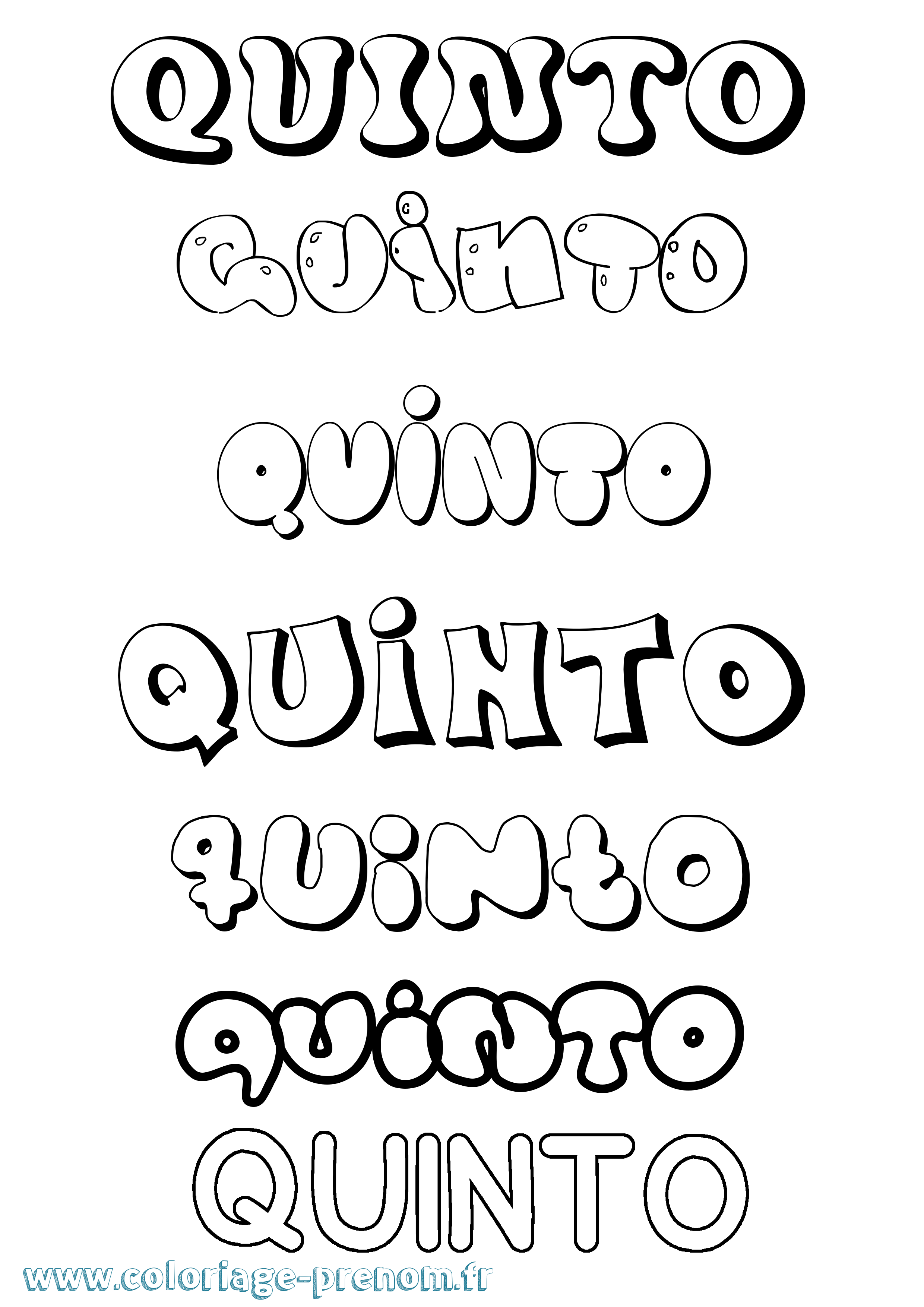 Coloriage Quinto Bubble Coloriage prénom Quinto Bubble