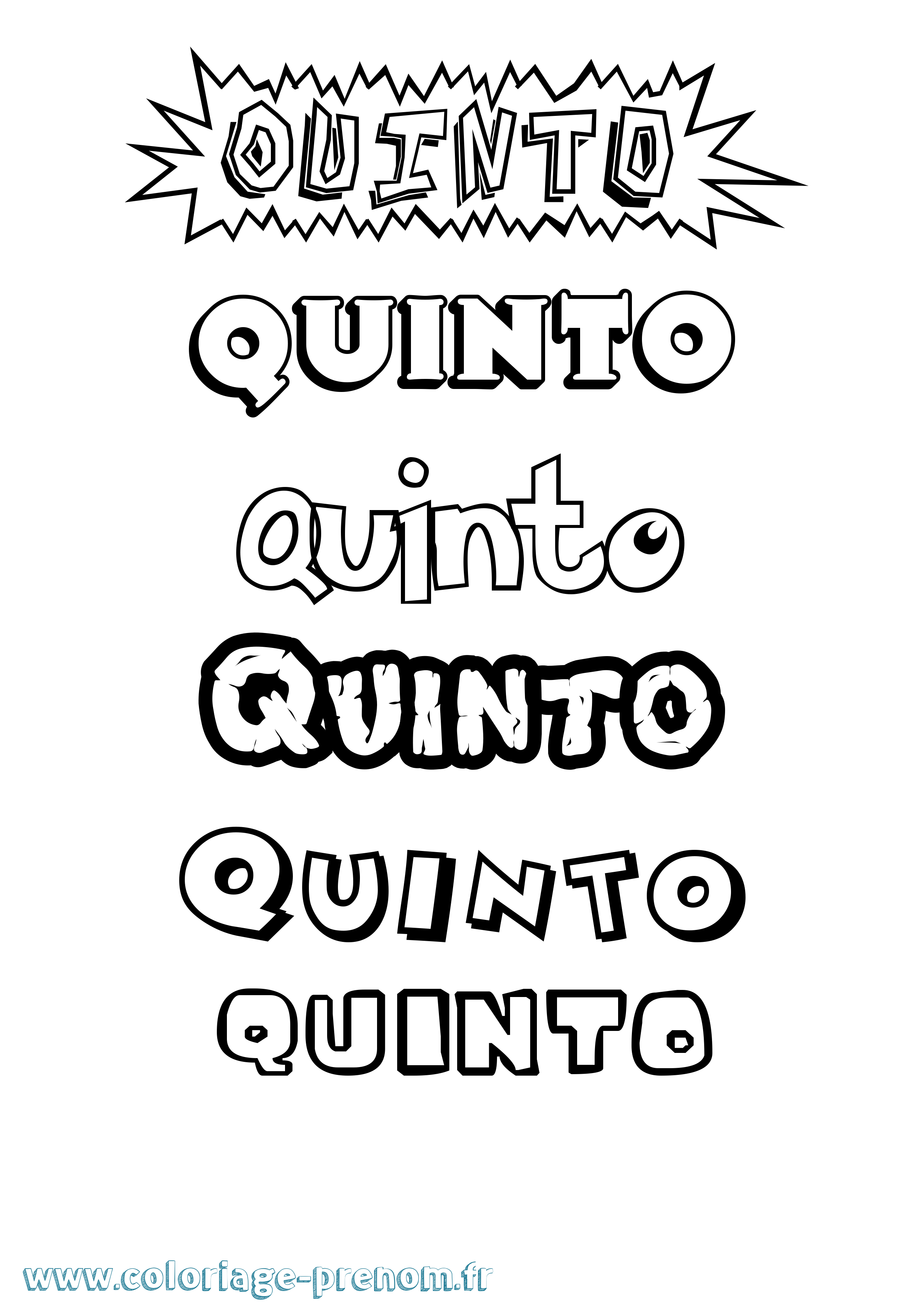Coloriage Quinto Dessin Animé Coloriage prénom Quinto Dessin Animé