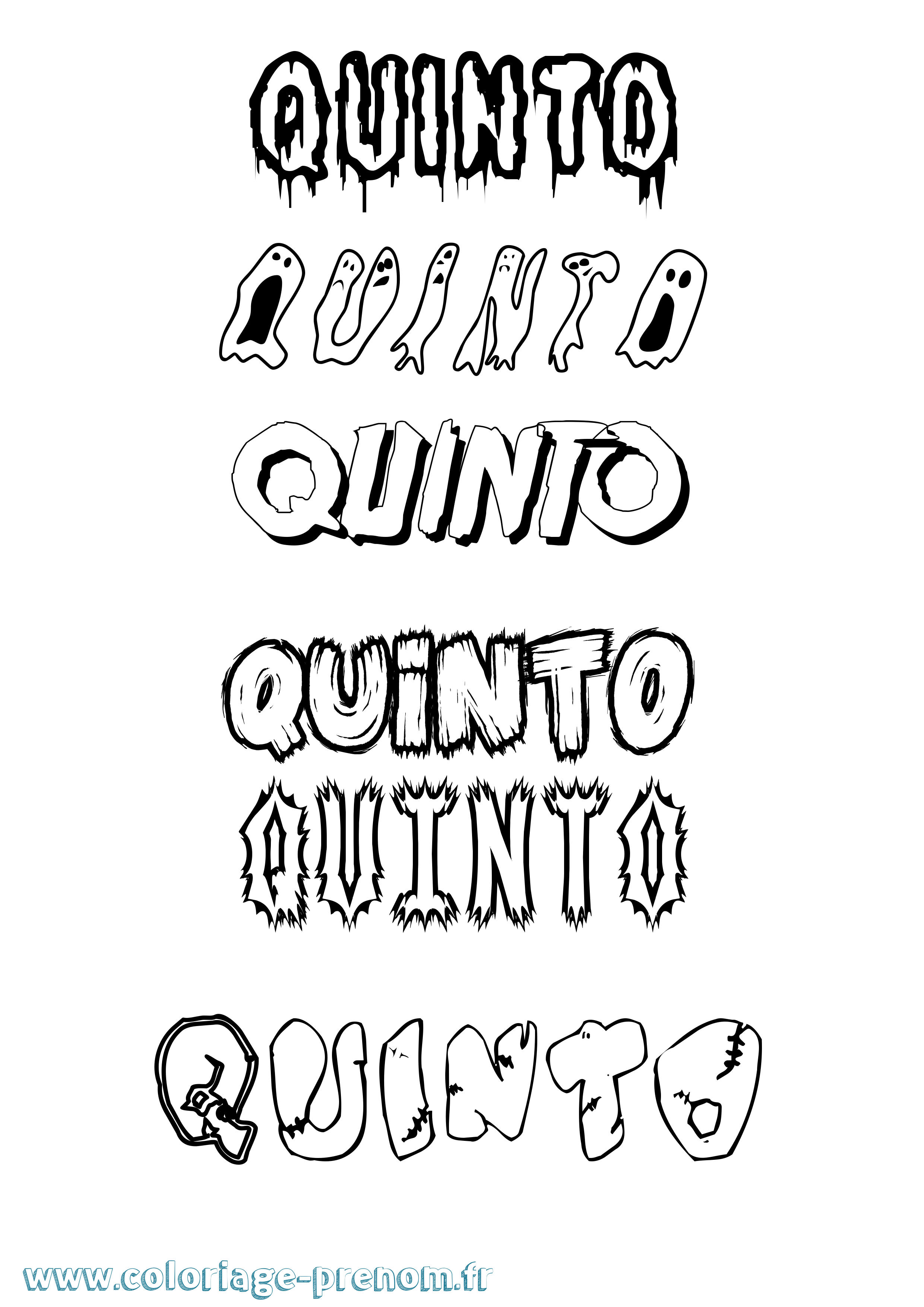Coloriage Quinto Frisson Coloriage prénom Quinto Frisson