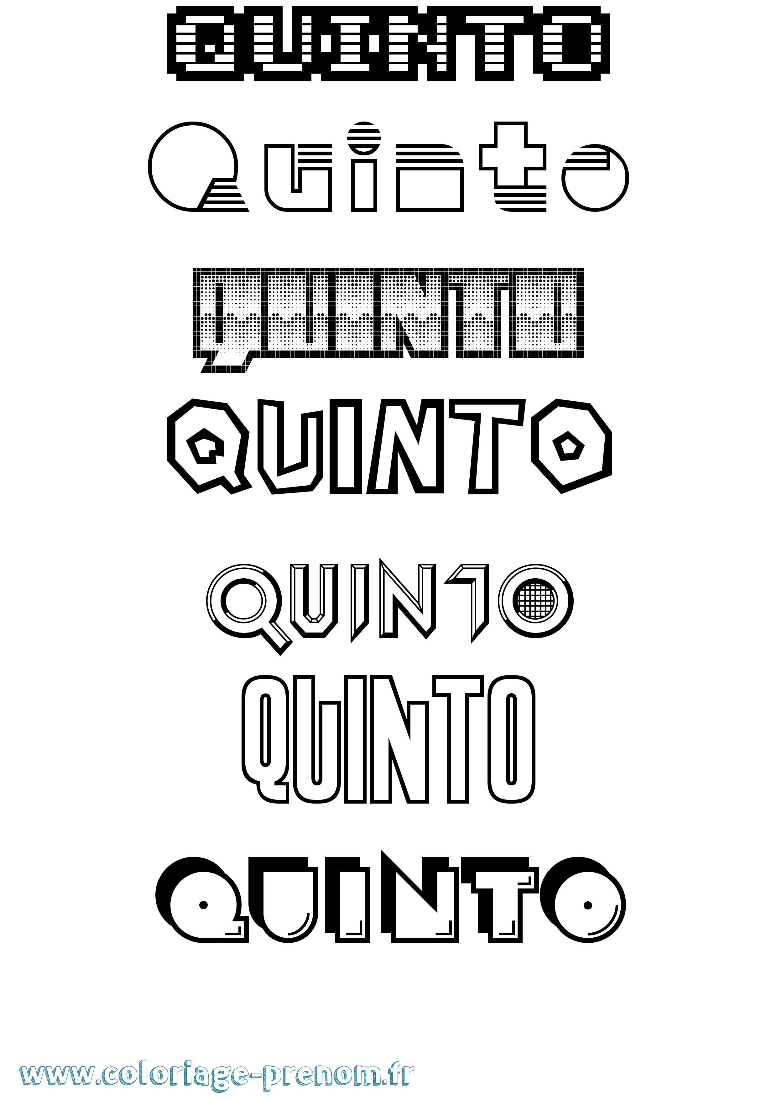 Coloriage Quinto Jeux Vidéos Coloriage prénom Quinto Jeux Vidéos