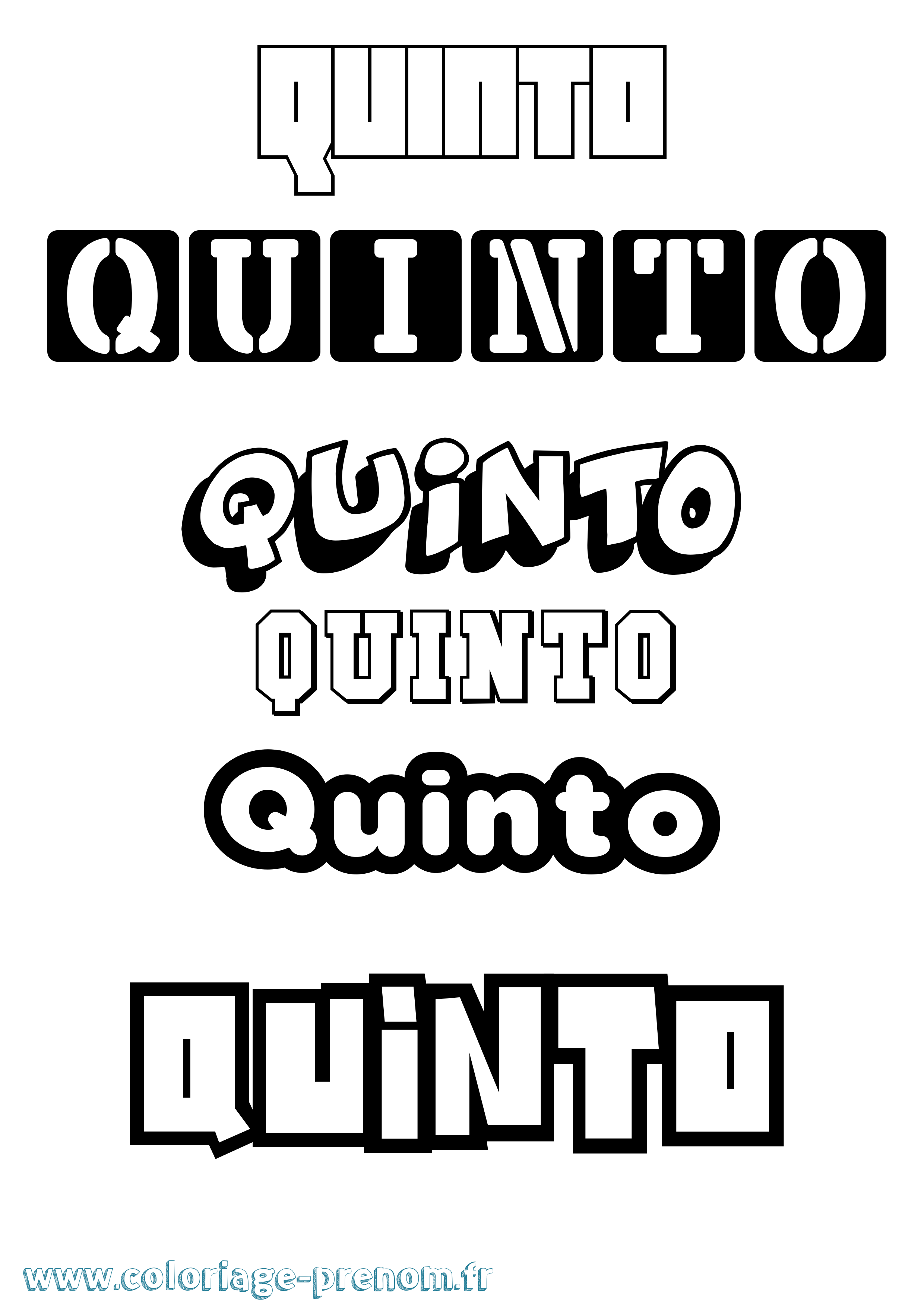 Coloriage Quinto Simple Coloriage prénom Quinto Simple