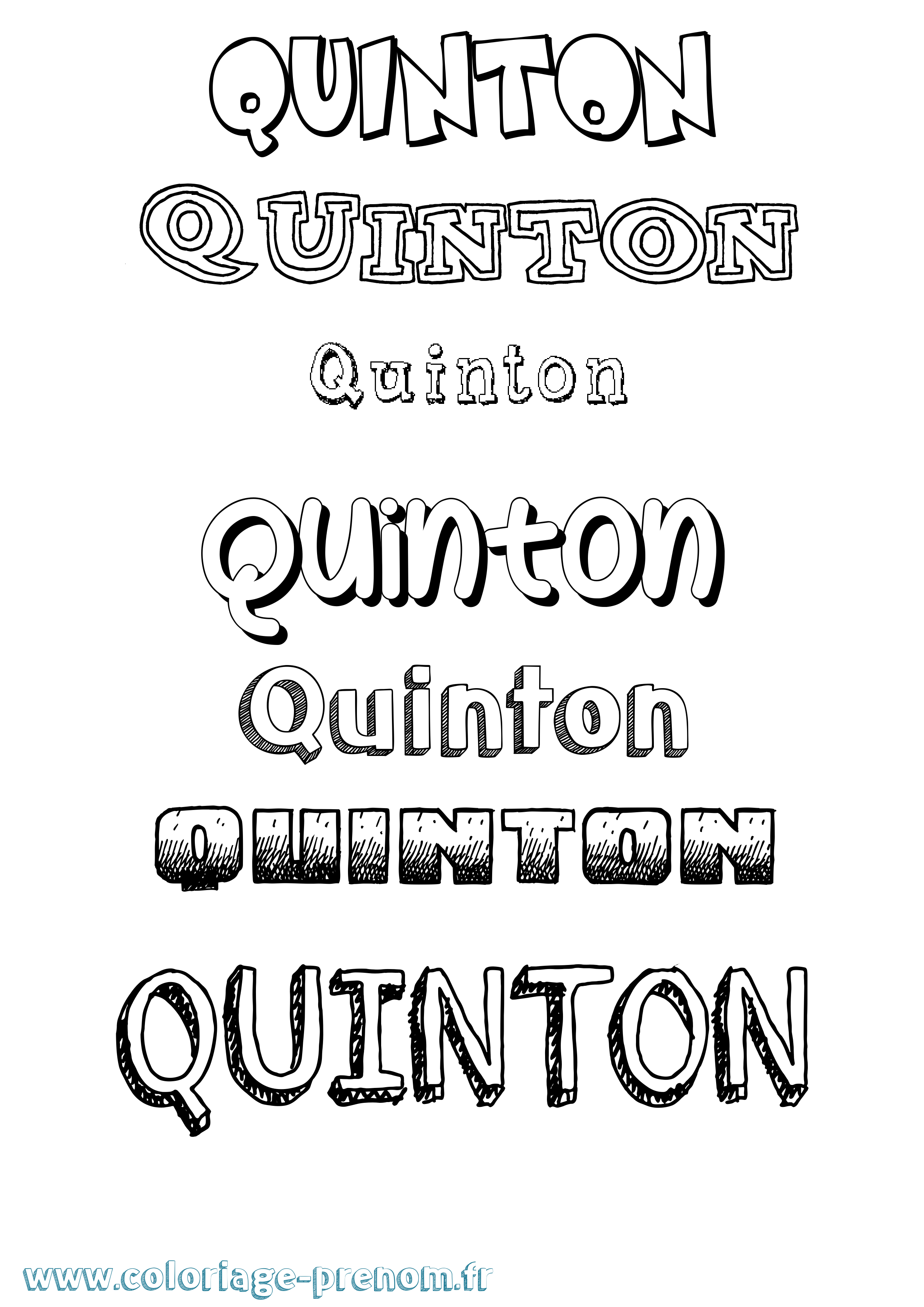 Coloriage Quinton Dessiné Coloriage prénom Quinton Dessiné