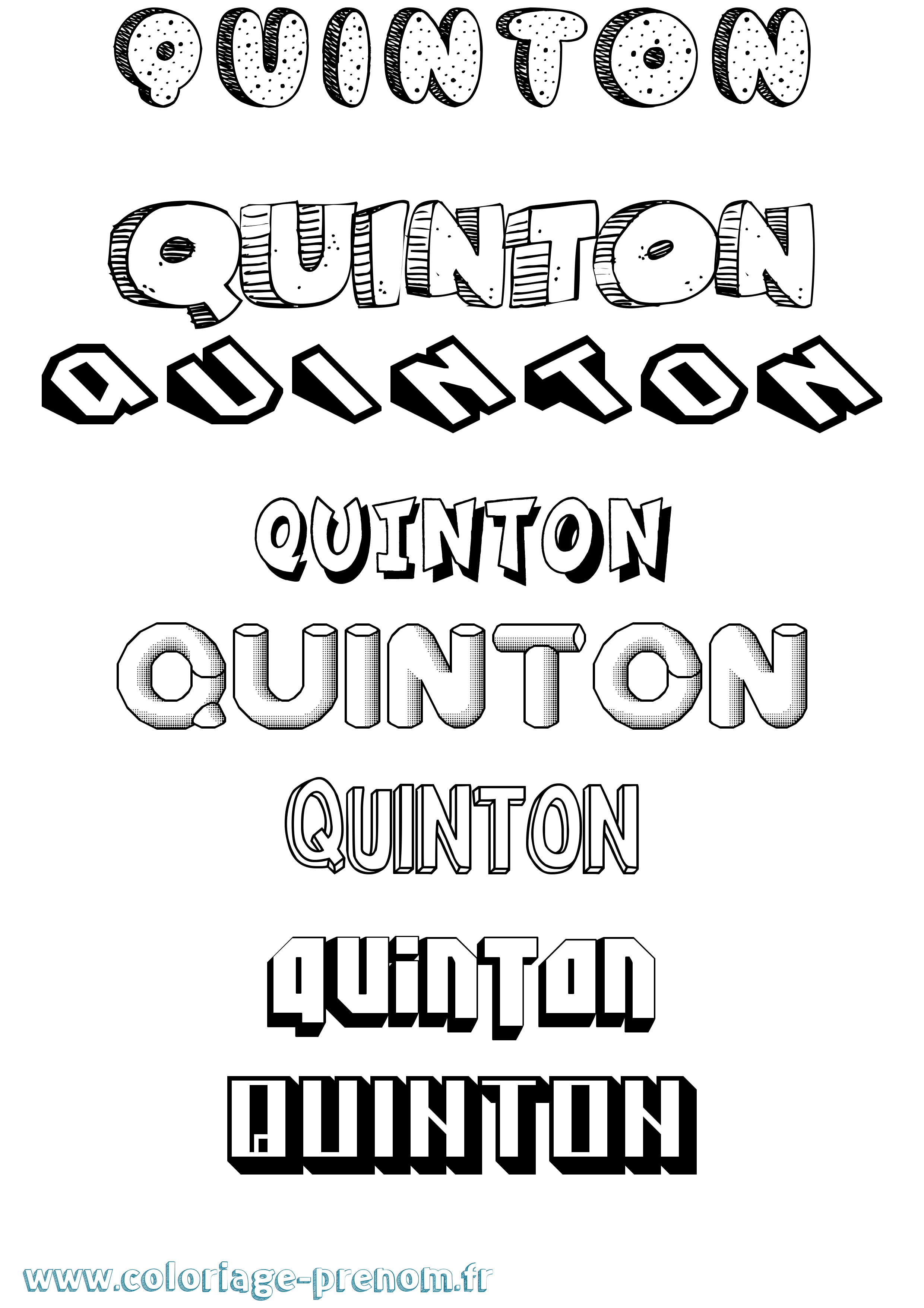 Coloriage Quinton Effet 3D Coloriage prénom Quinton Effet 3D