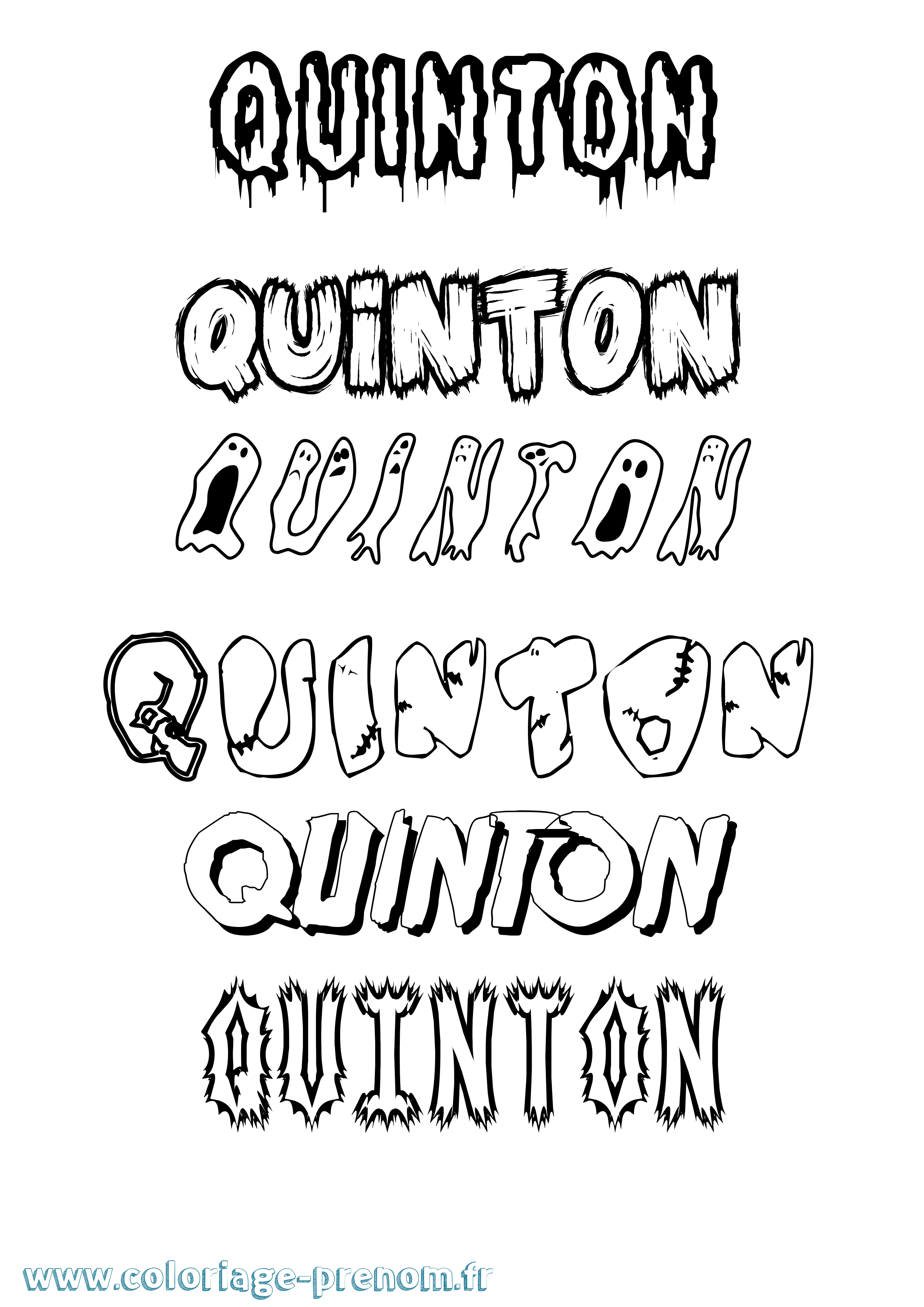 Coloriage Quinton Frisson Coloriage prénom Quinton Frisson