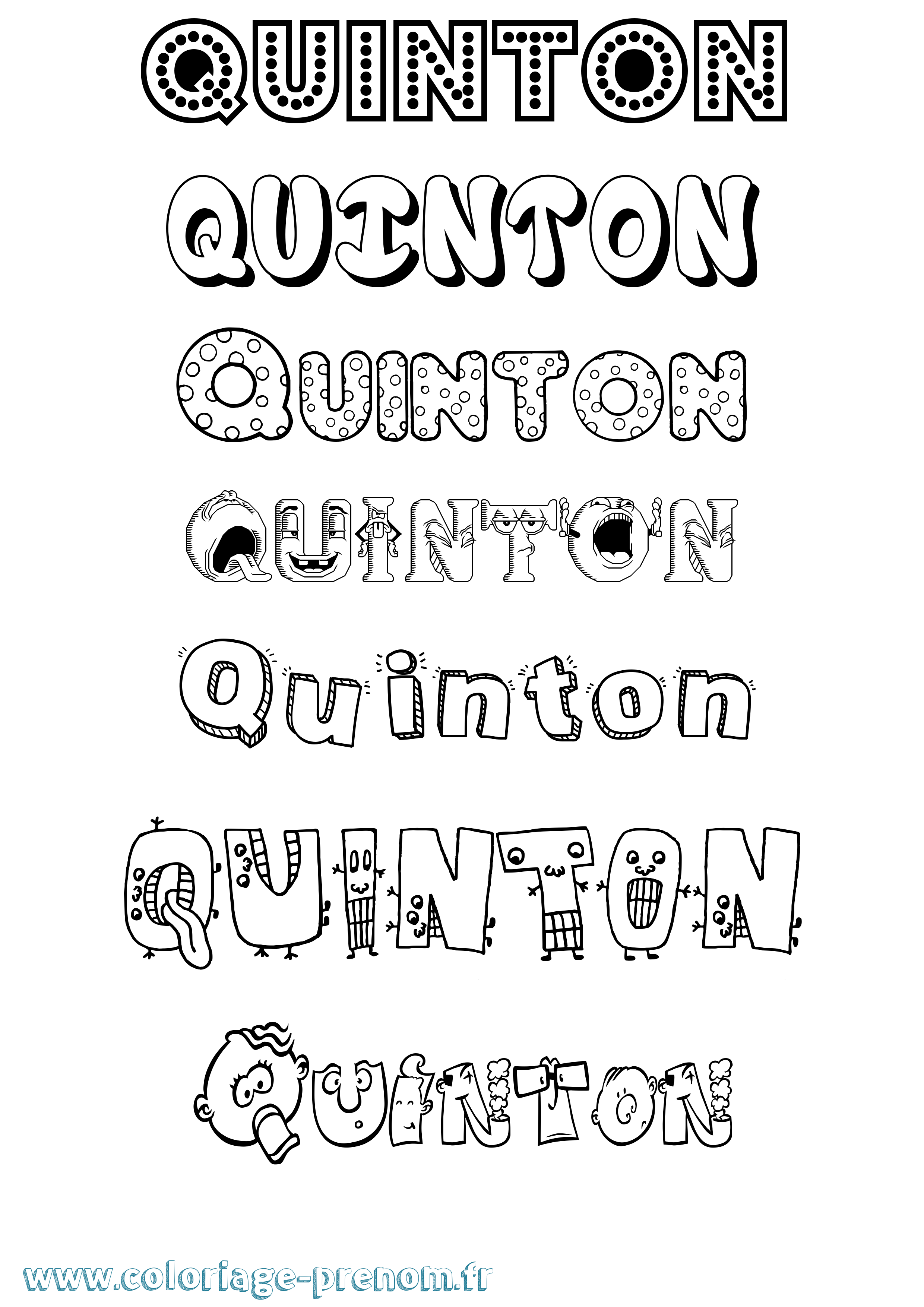 Coloriage Quinton Fun Coloriage prénom Quinton Fun