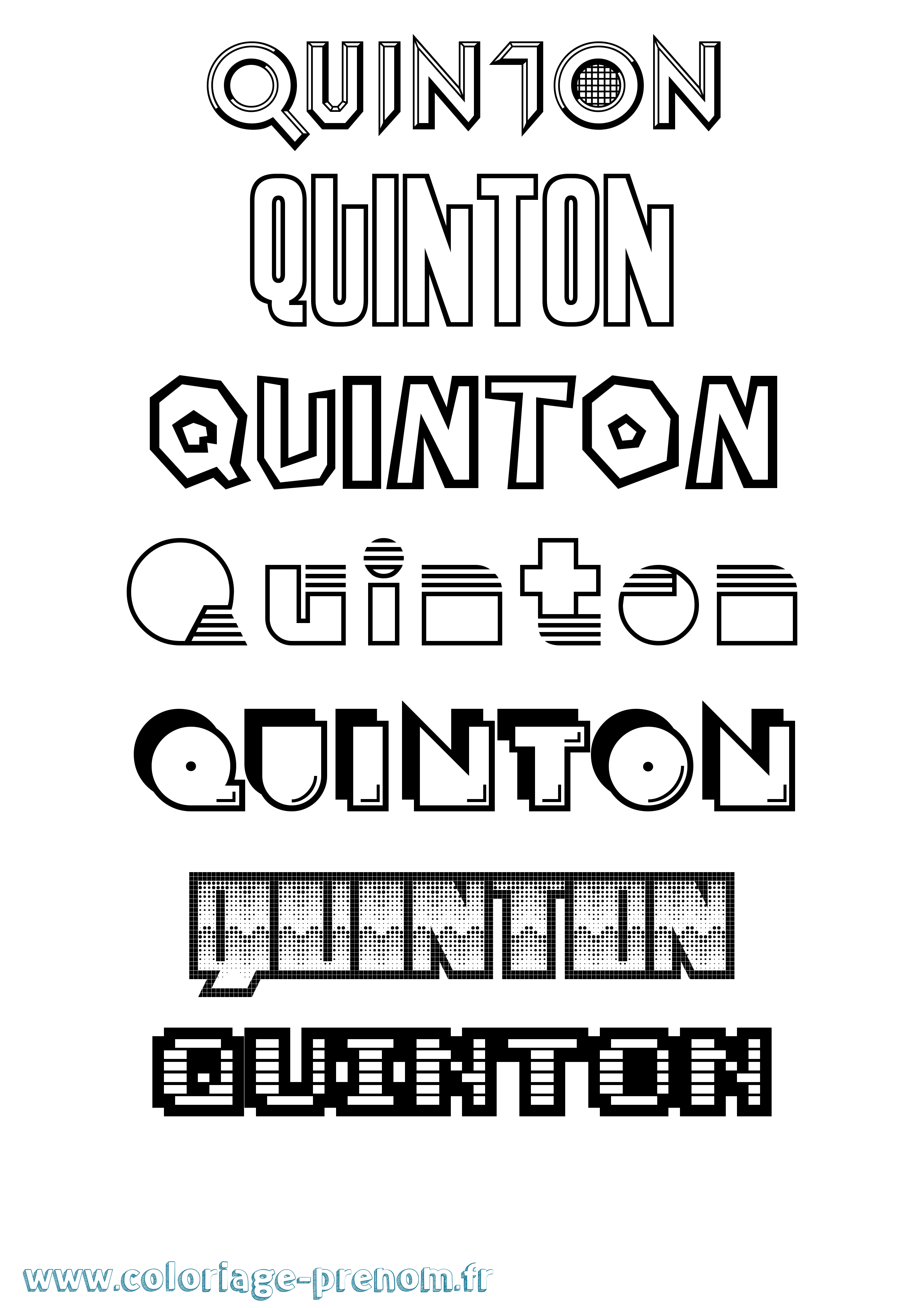 Coloriage Quinton Jeux Vidéos Coloriage prénom Quinton Jeux Vidéos