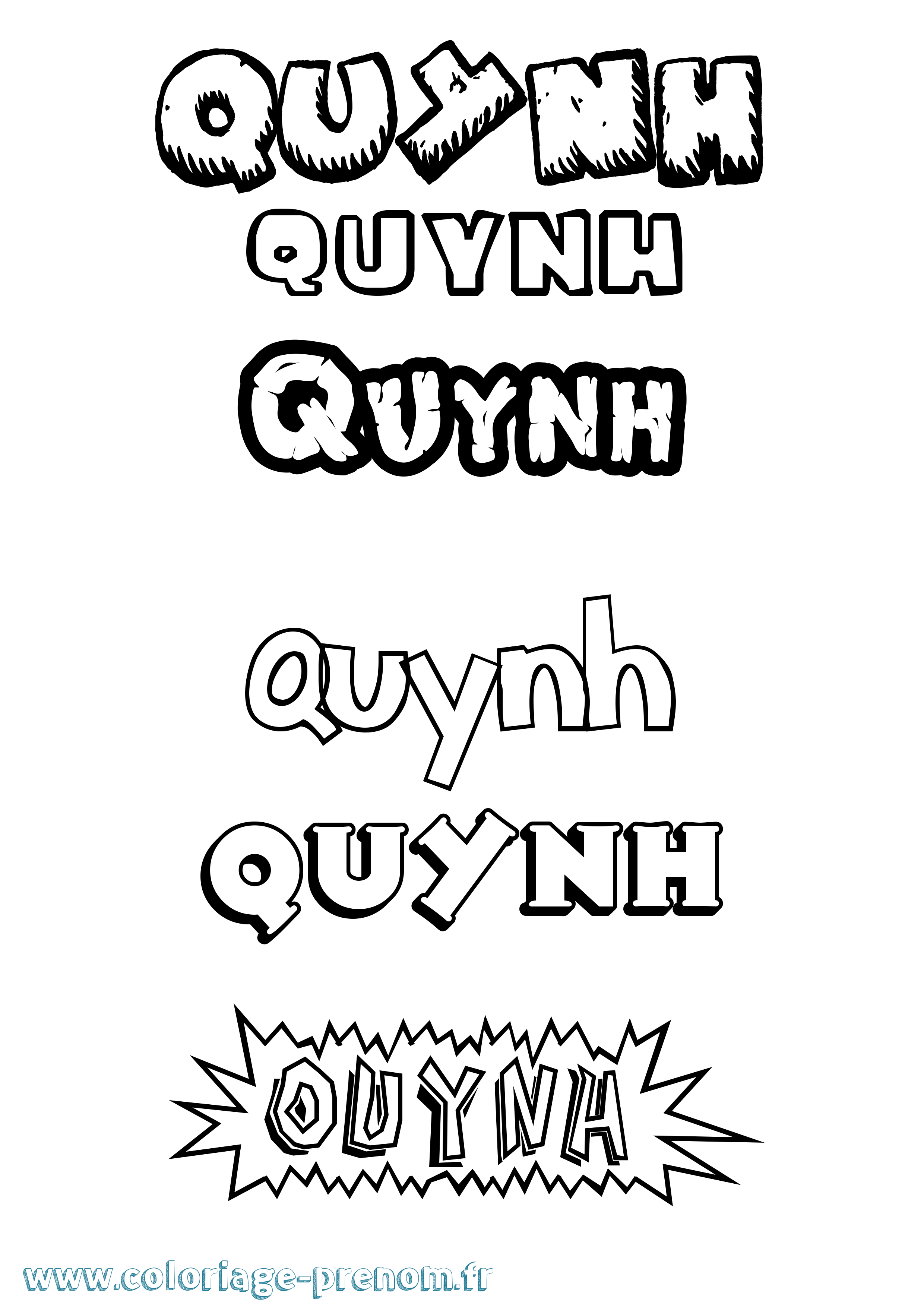 Coloriage Quynh Dessin Animé Coloriage prénom Quynh Dessin Animé