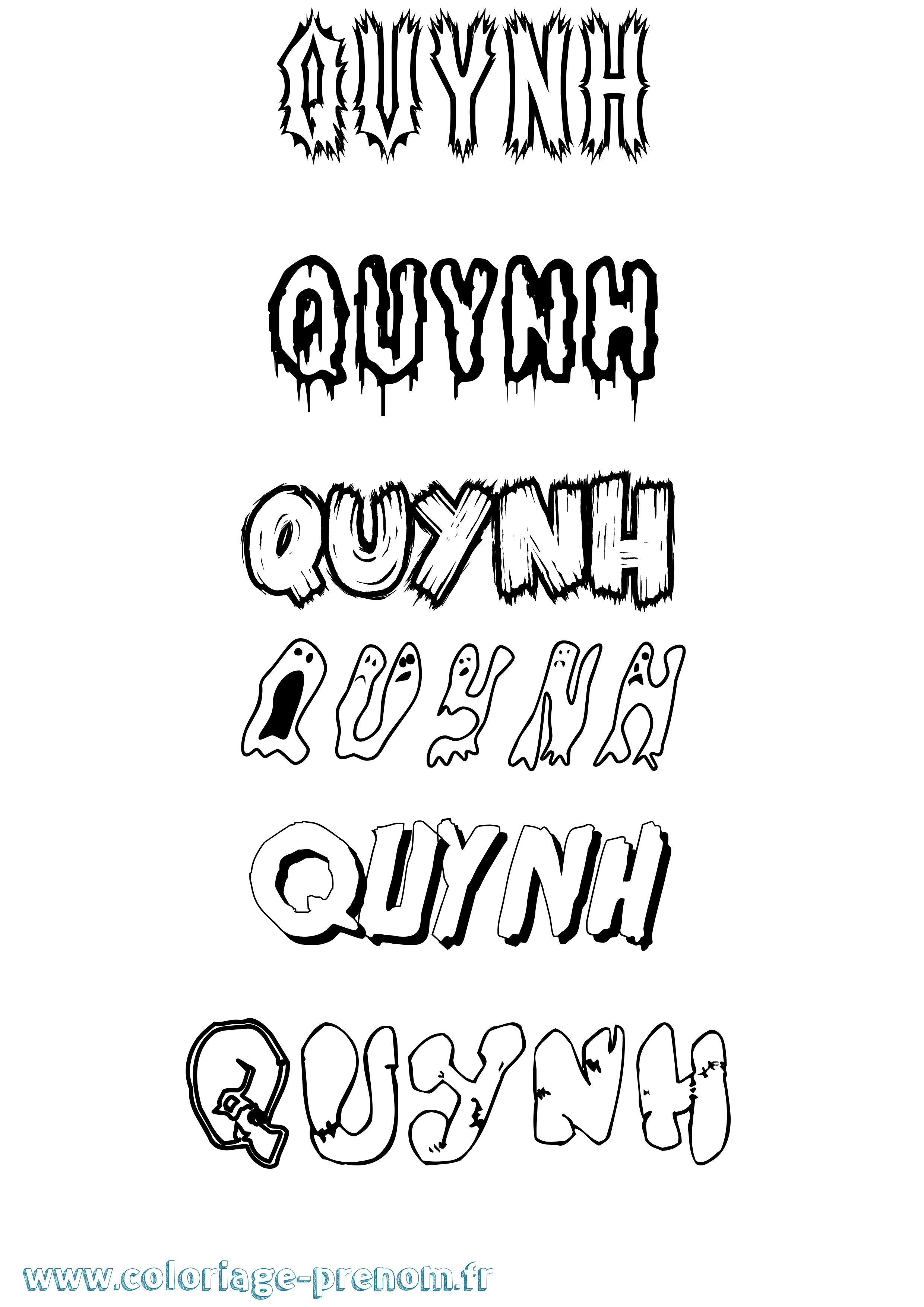 Coloriage Quynh Frisson Coloriage prénom Quynh Frisson