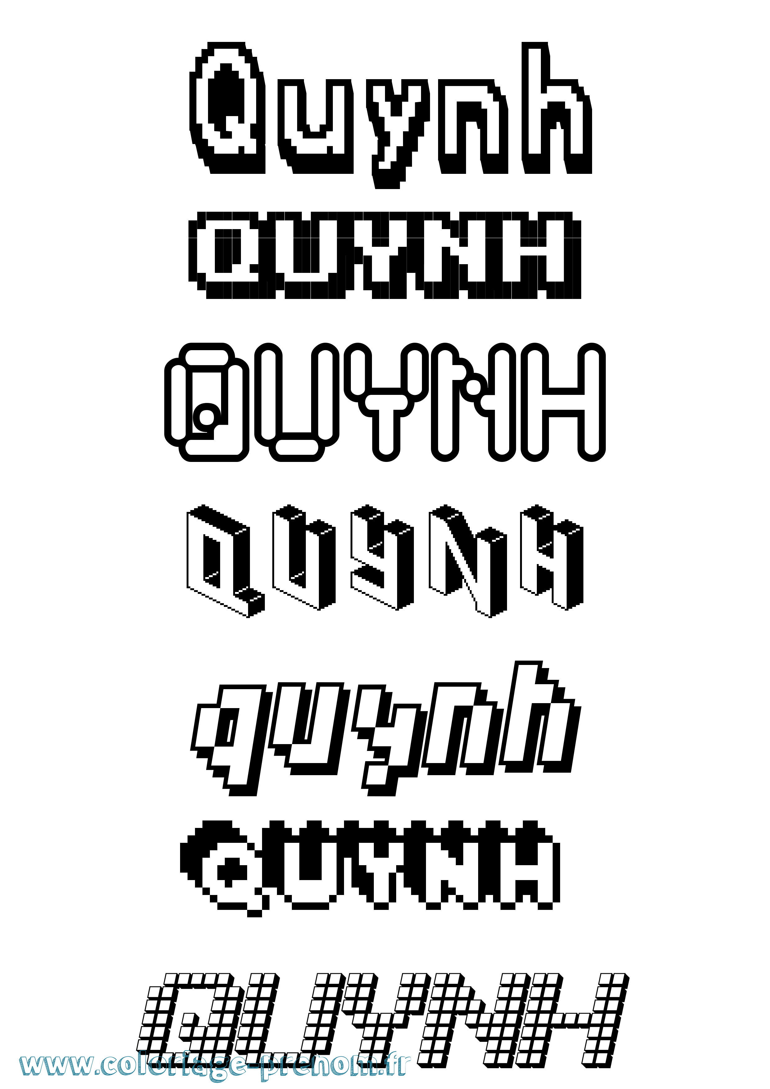Coloriage Quynh Pixel Coloriage prénom Quynh Pixel