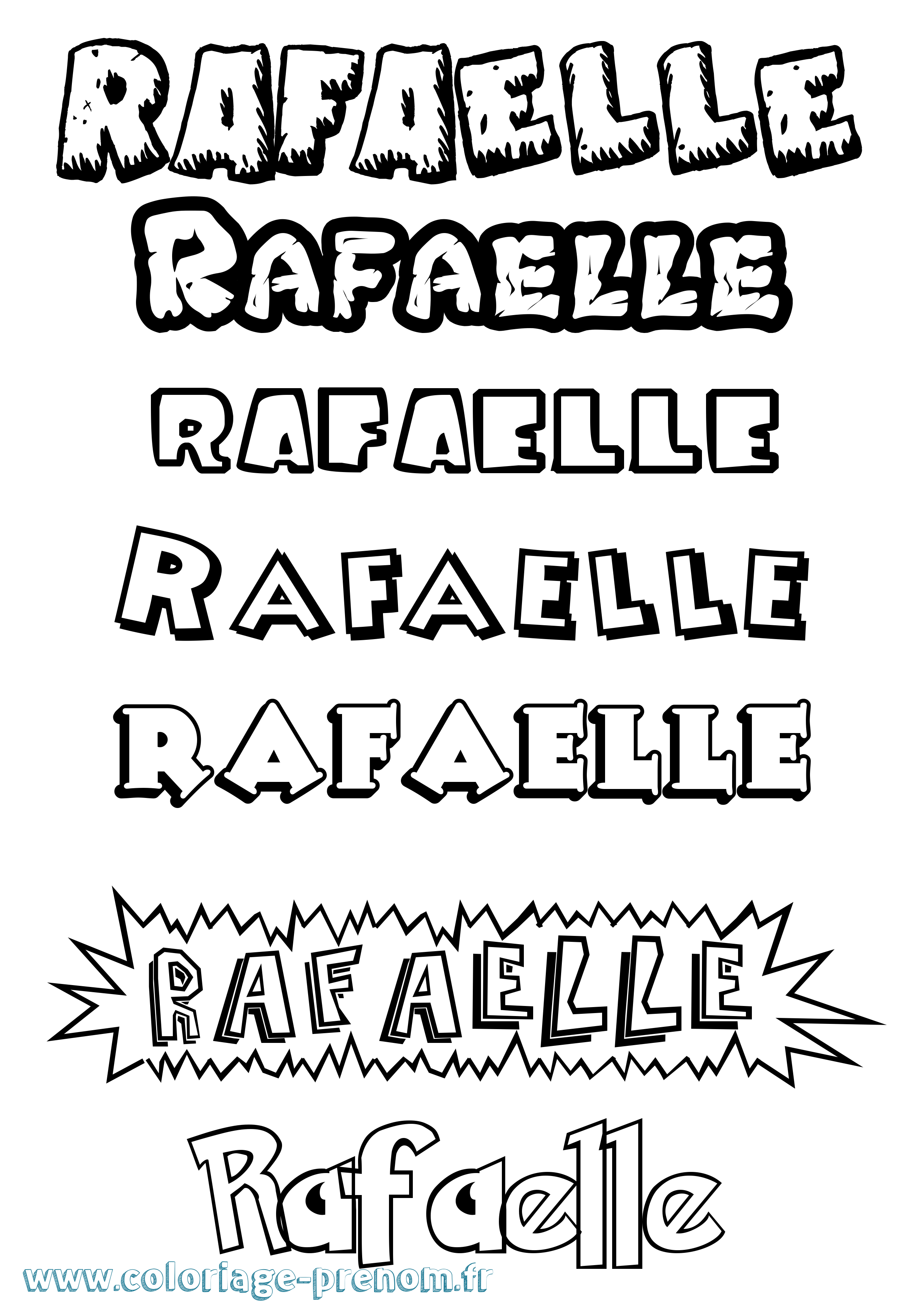 Coloriage Rafaelle Dessin Animé Coloriage prénom Rafaelle Dessin Animé