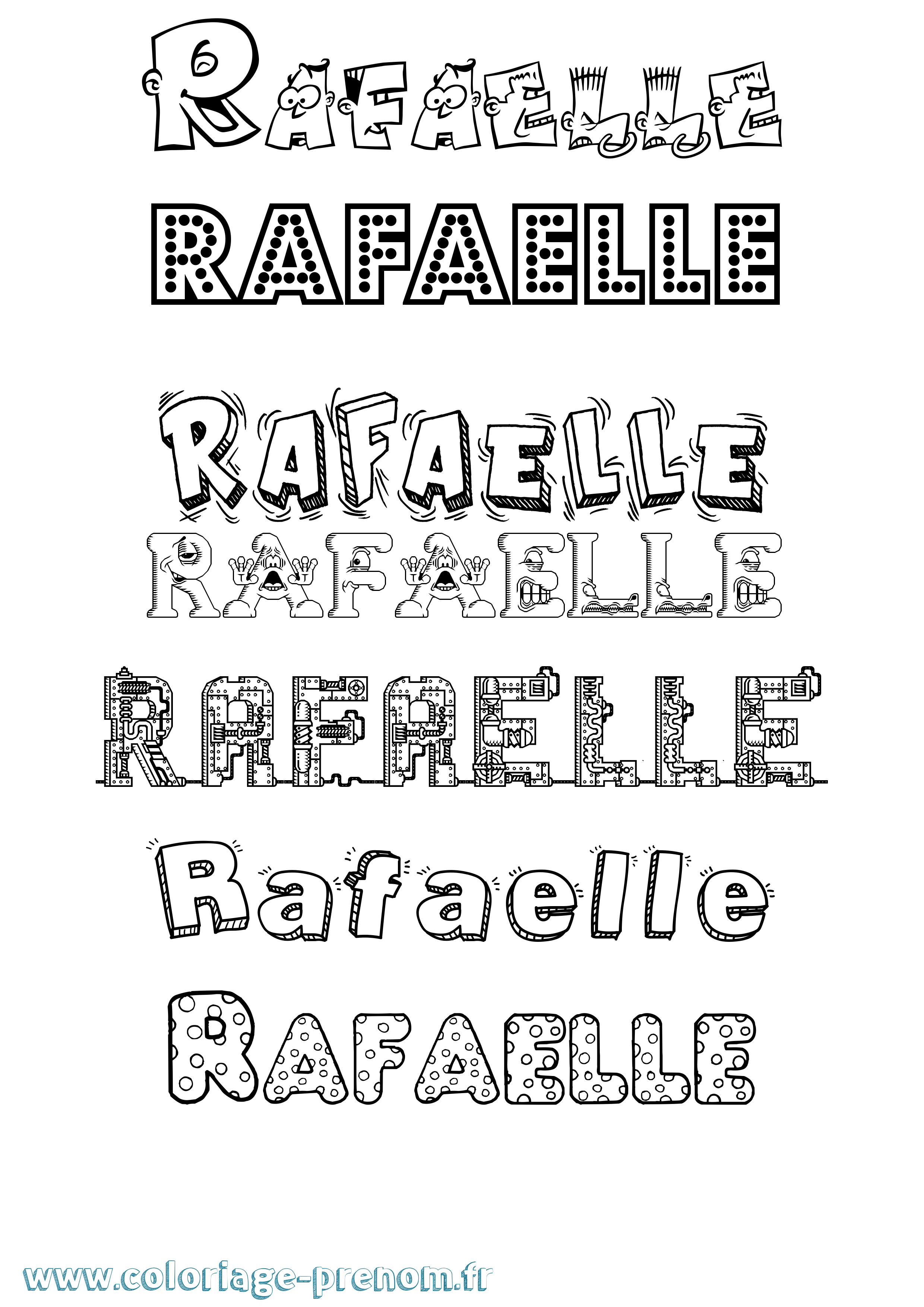 Coloriage Rafaelle Fun Coloriage prénom Rafaelle Fun