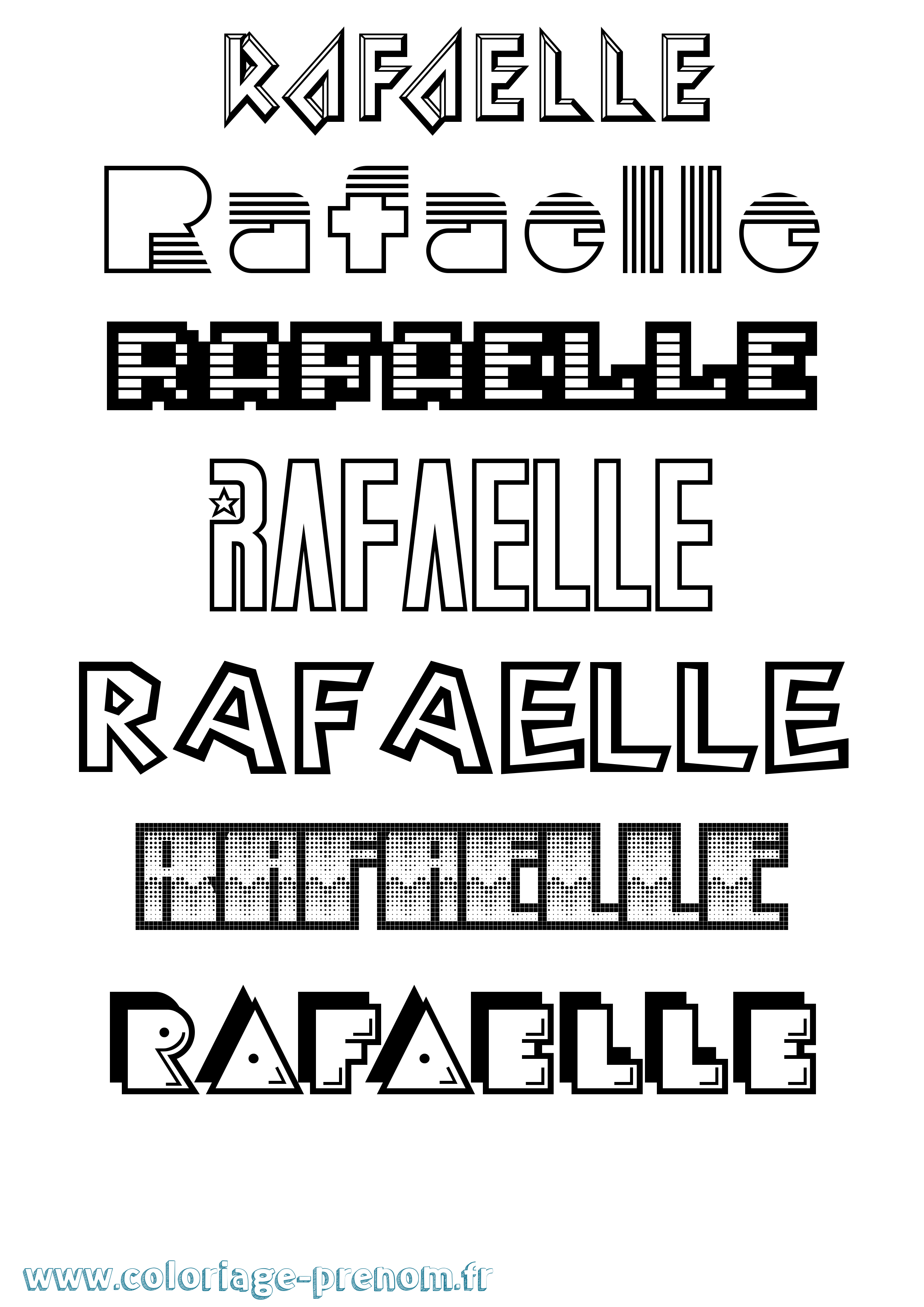 Coloriage Rafaelle Jeux Vidéos Coloriage prénom Rafaelle Jeux Vidéos