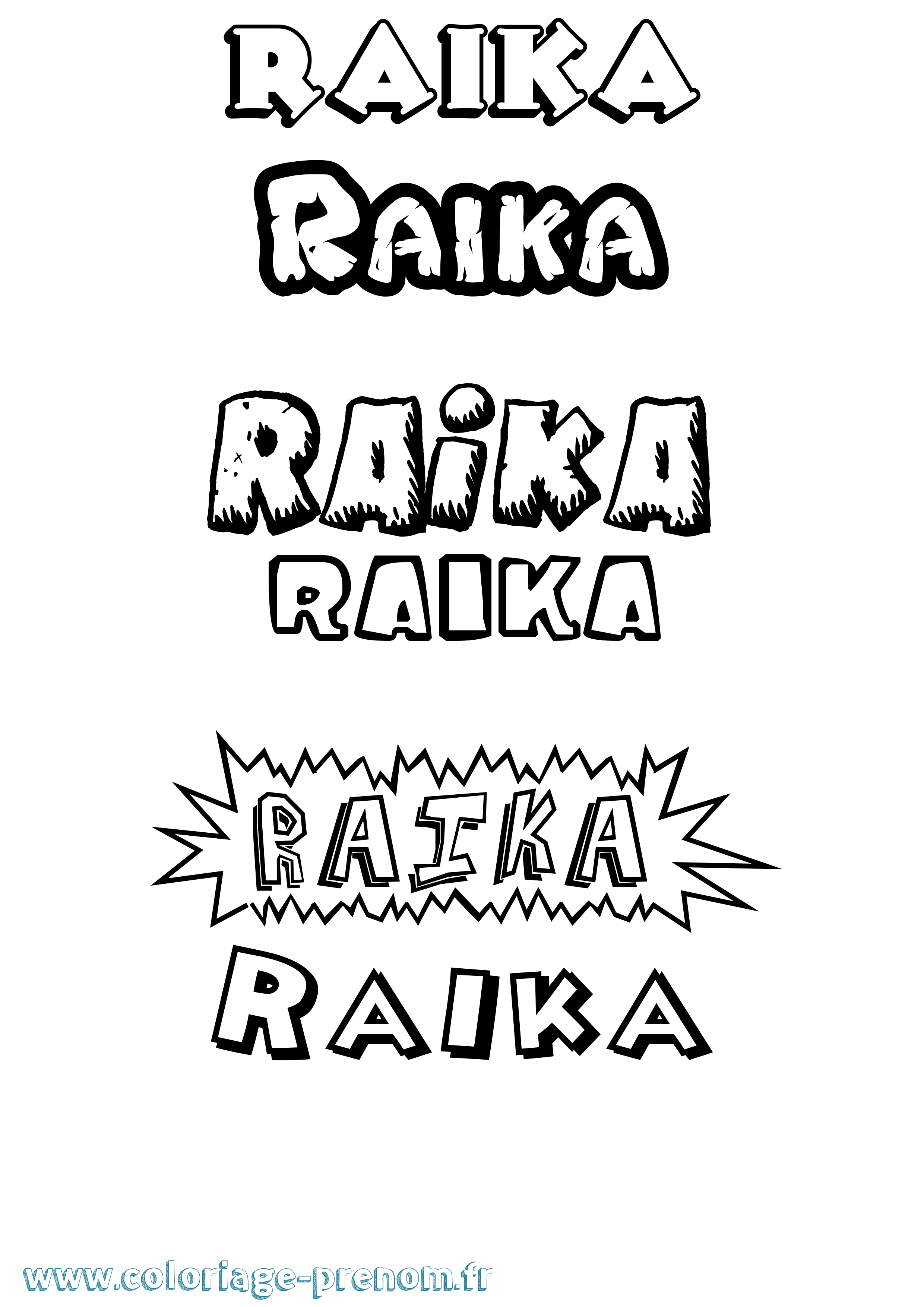 Coloriage Raika Dessin Animé Coloriage prénom Raika Dessin Animé