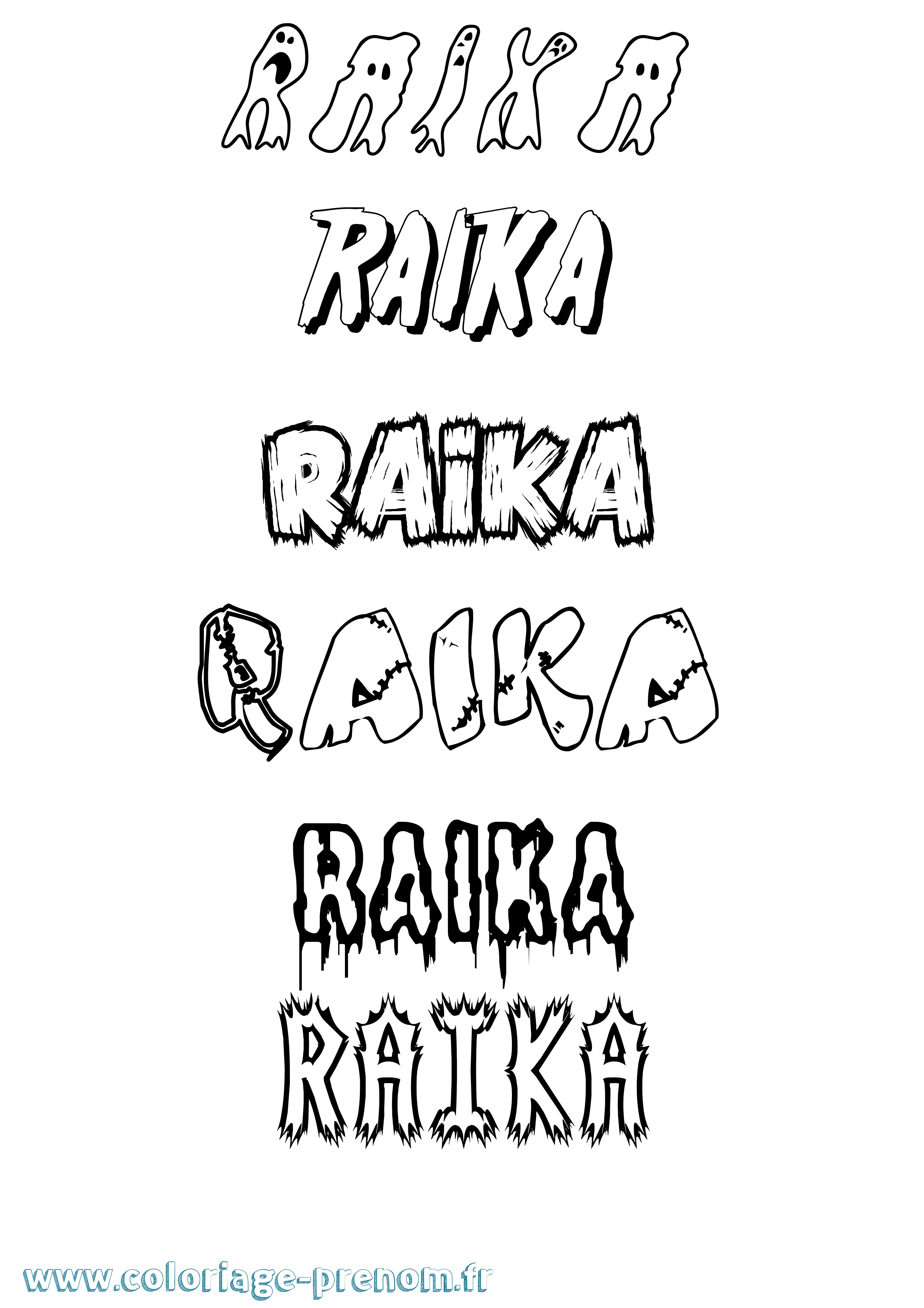 Coloriage Raika Frisson Coloriage prénom Raika Frisson