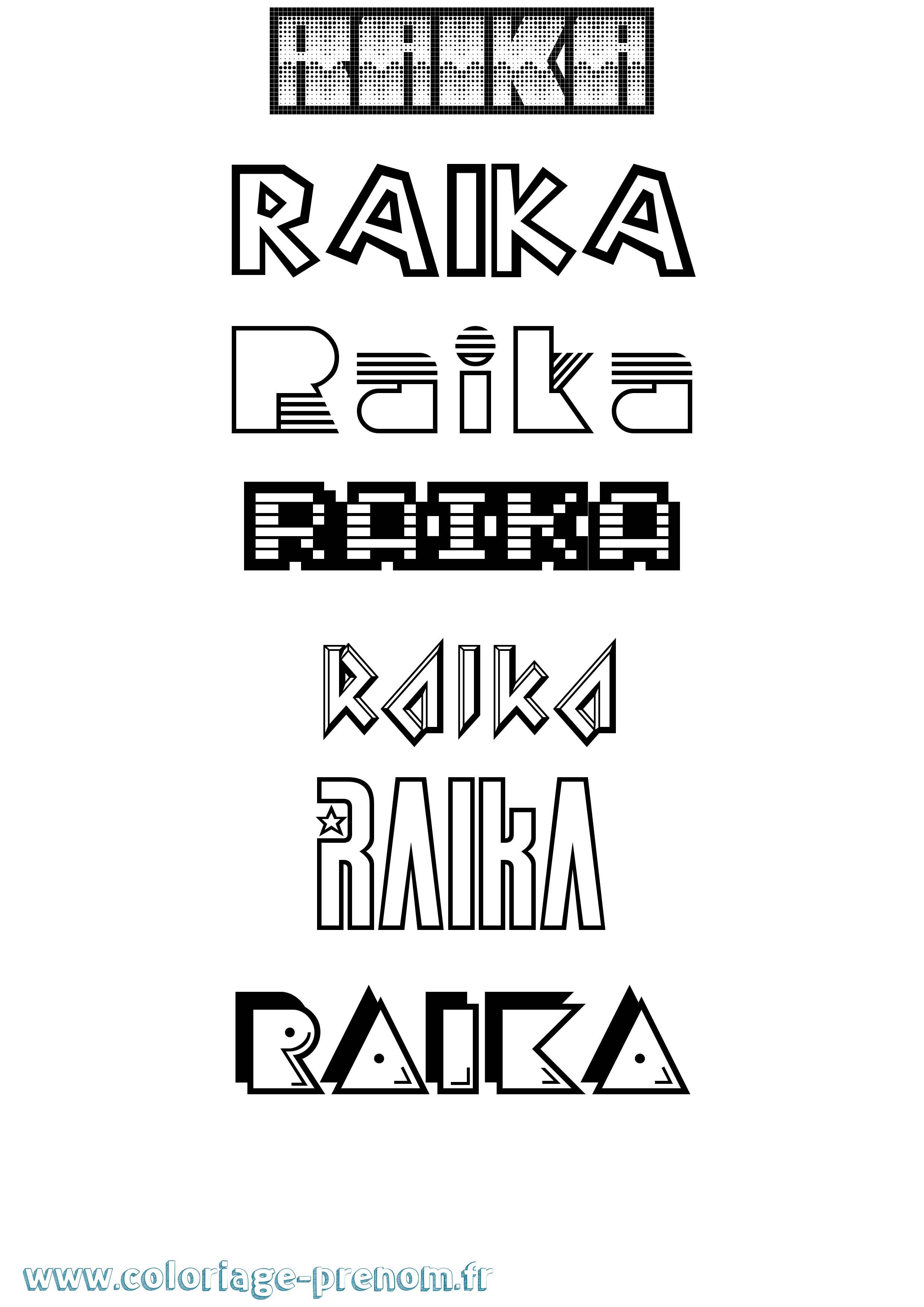 Coloriage Raika Jeux Vidéos Coloriage prénom Raika Jeux Vidéos