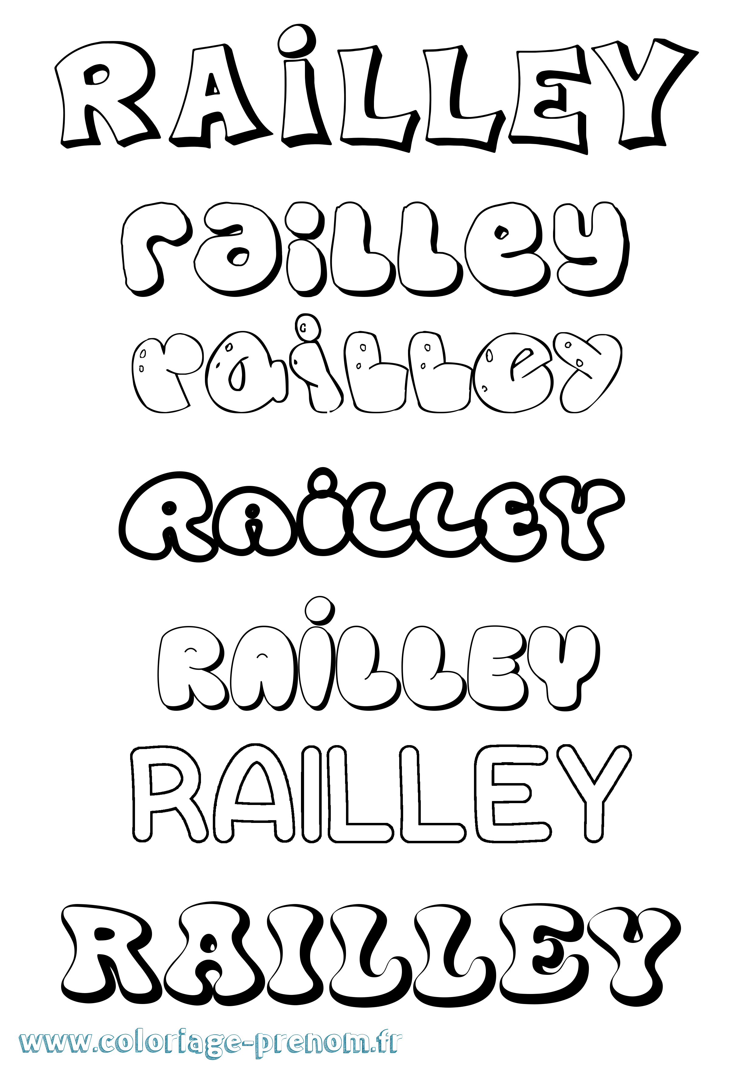Coloriage Railley Bubble Coloriage prénom Railley Bubble