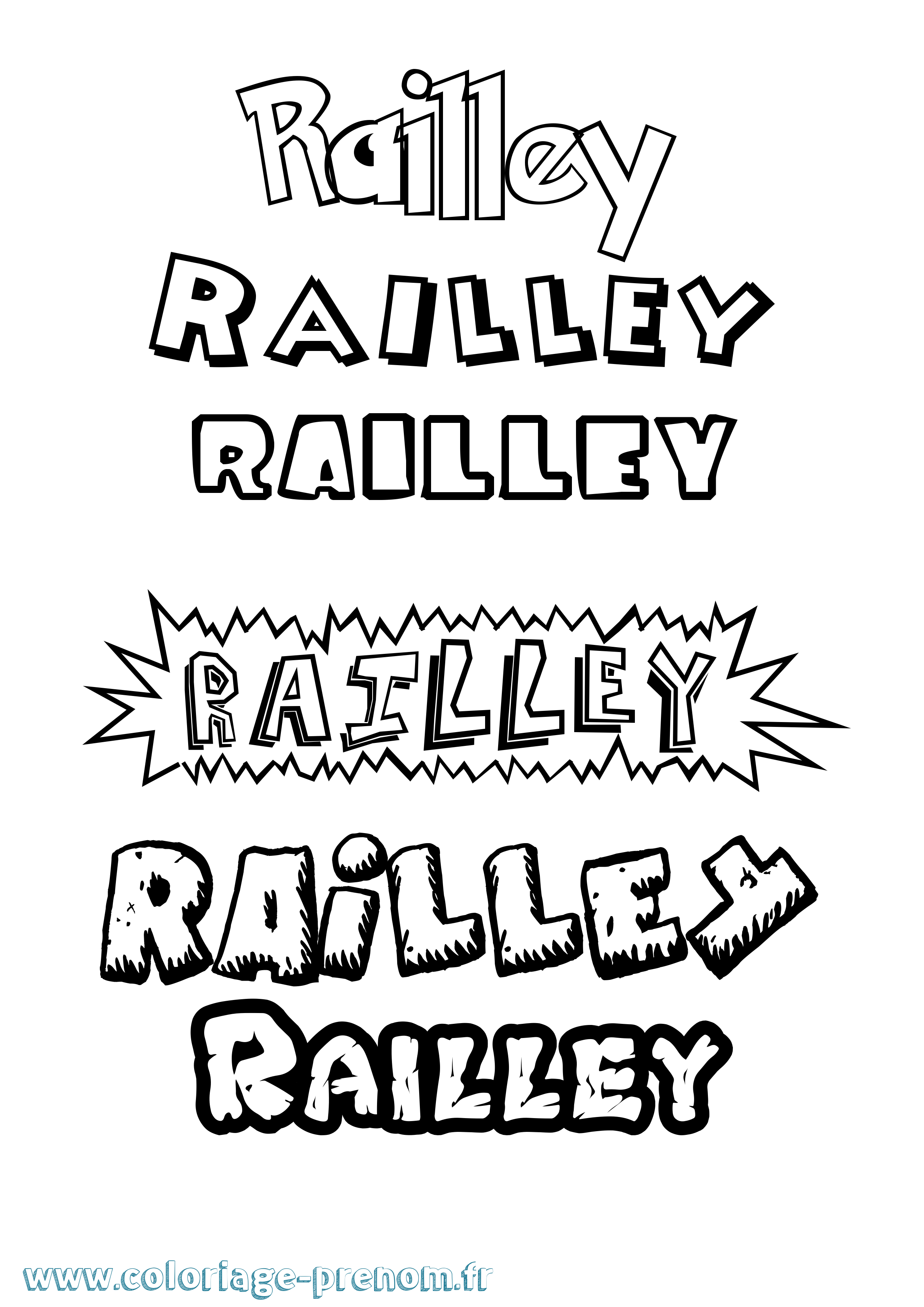 Coloriage Railley Dessin Animé Coloriage prénom Railley Dessin Animé