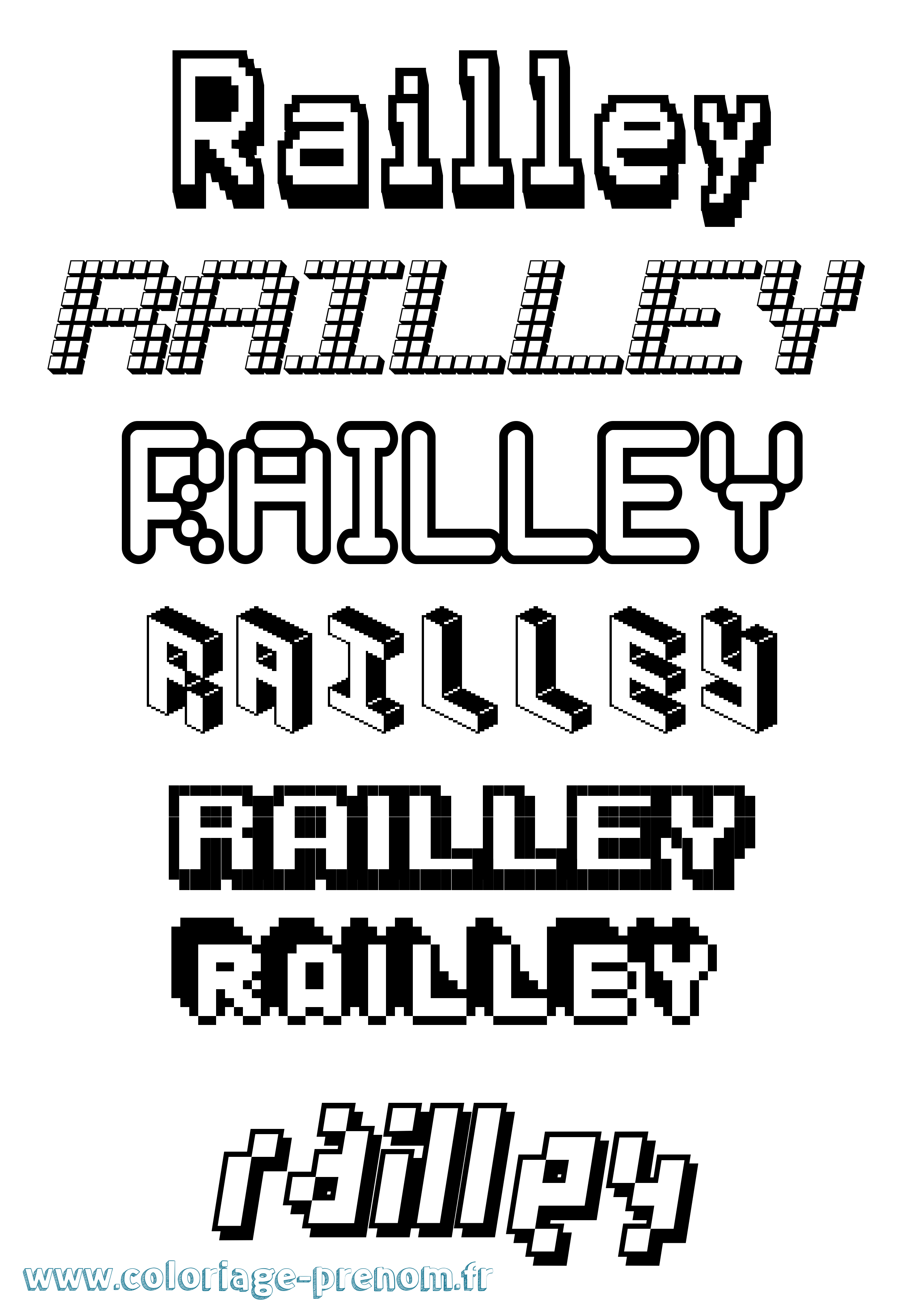 Coloriage Railley Pixel Coloriage prénom Railley Pixel