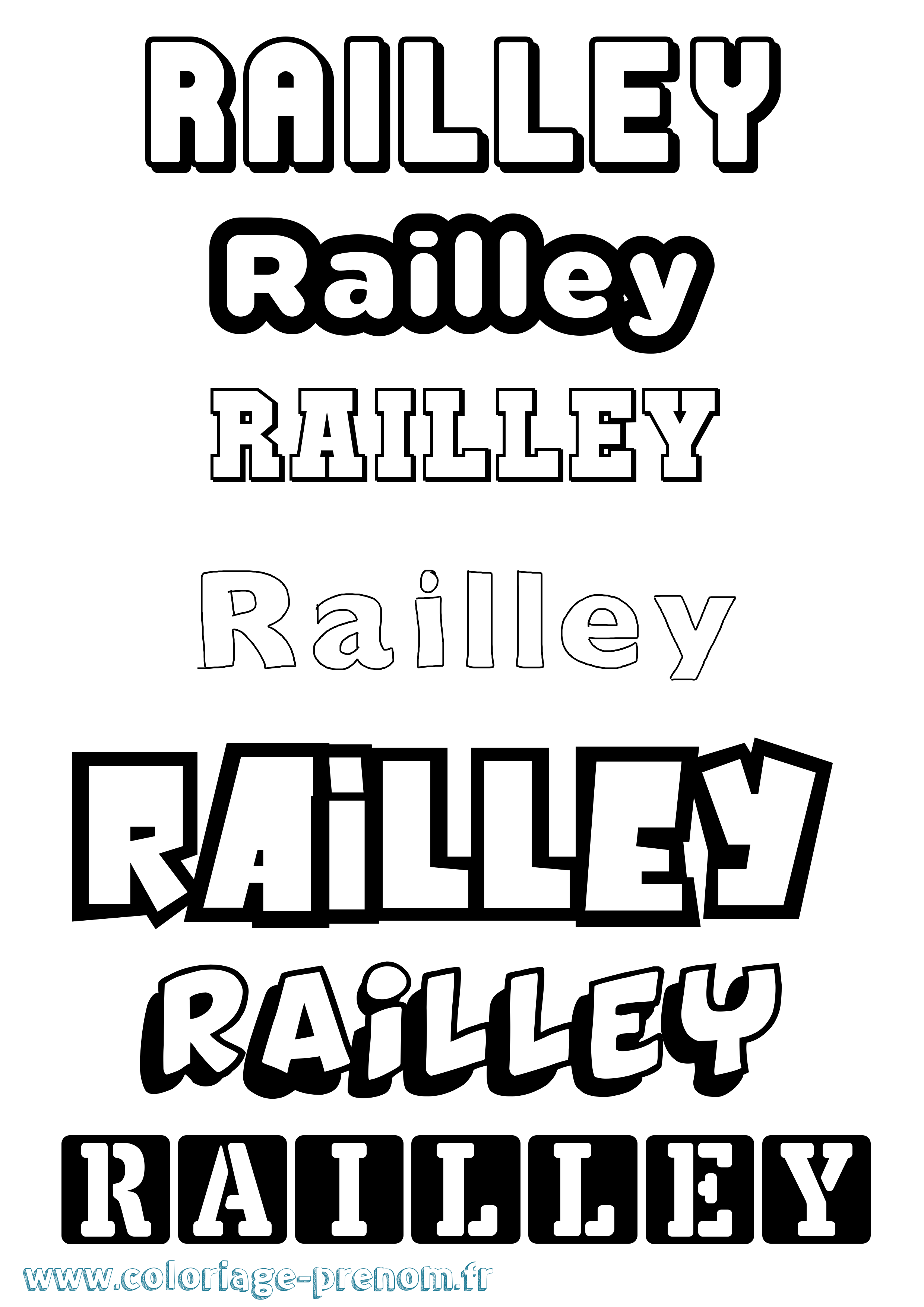 Coloriage Railley Simple Coloriage prénom Railley Simple