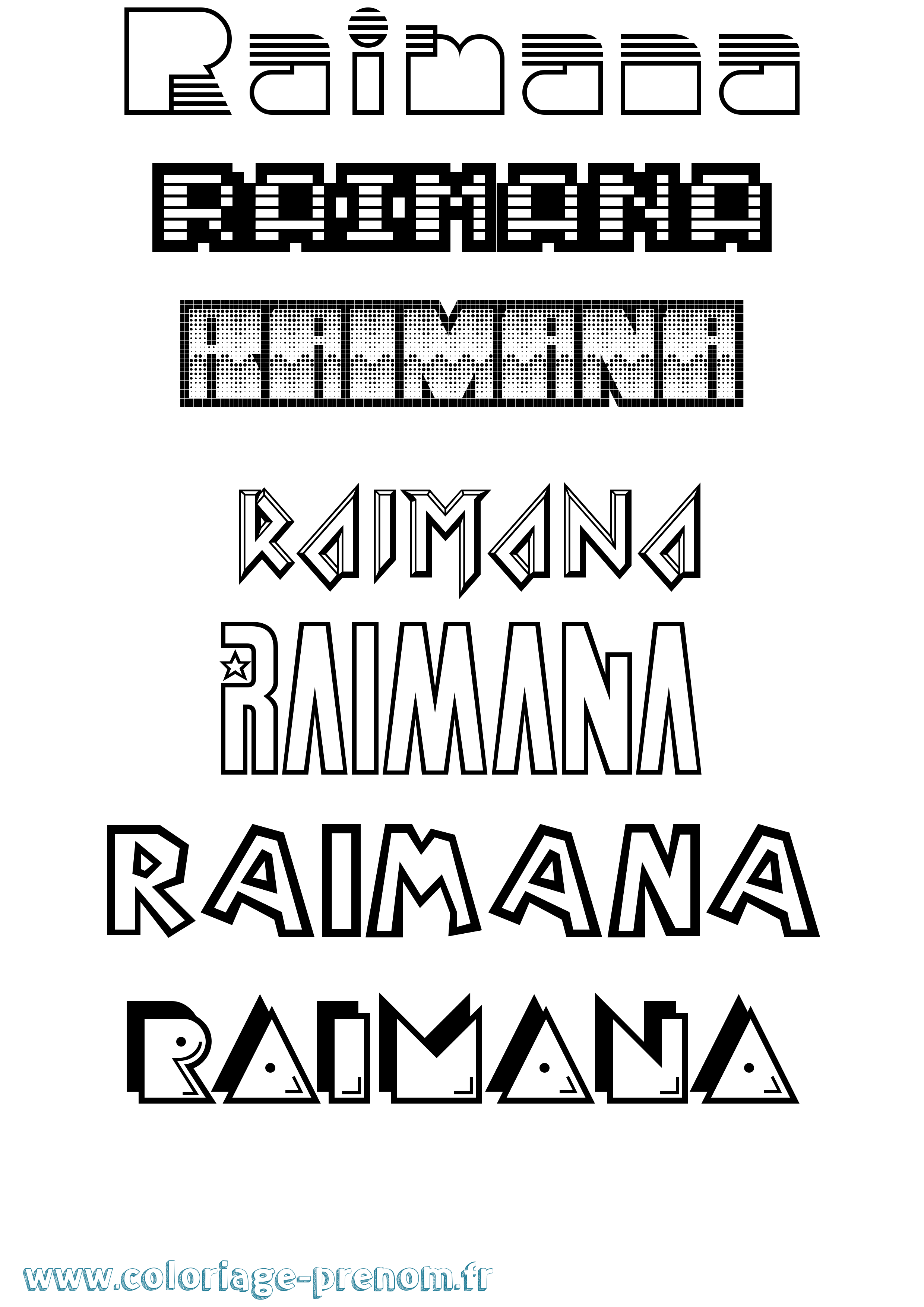 Coloriage Raimana Jeux Vidéos Coloriage prénom Raimana Jeux Vidéos