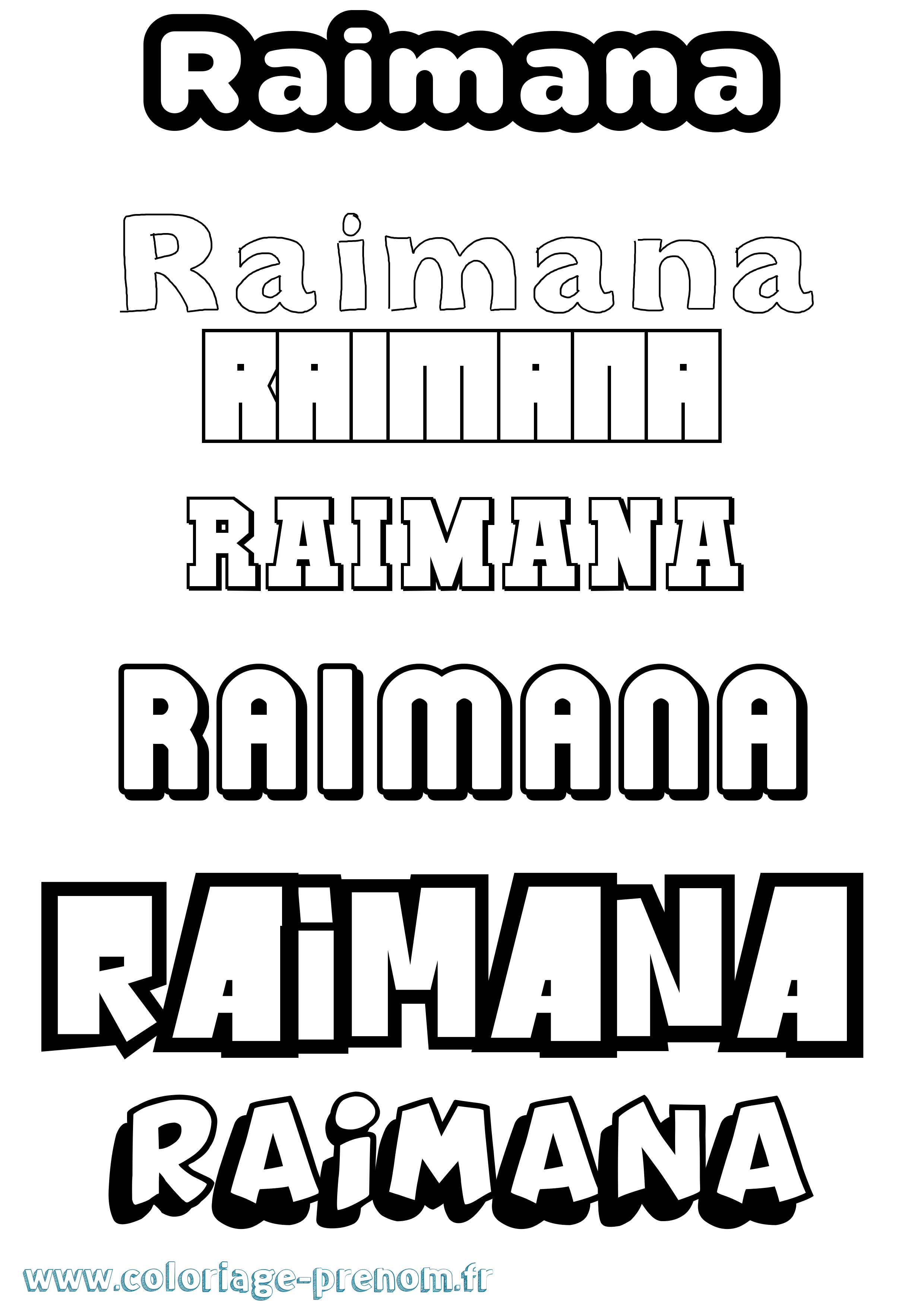 Coloriage Raimana Simple Coloriage prénom Raimana Simple