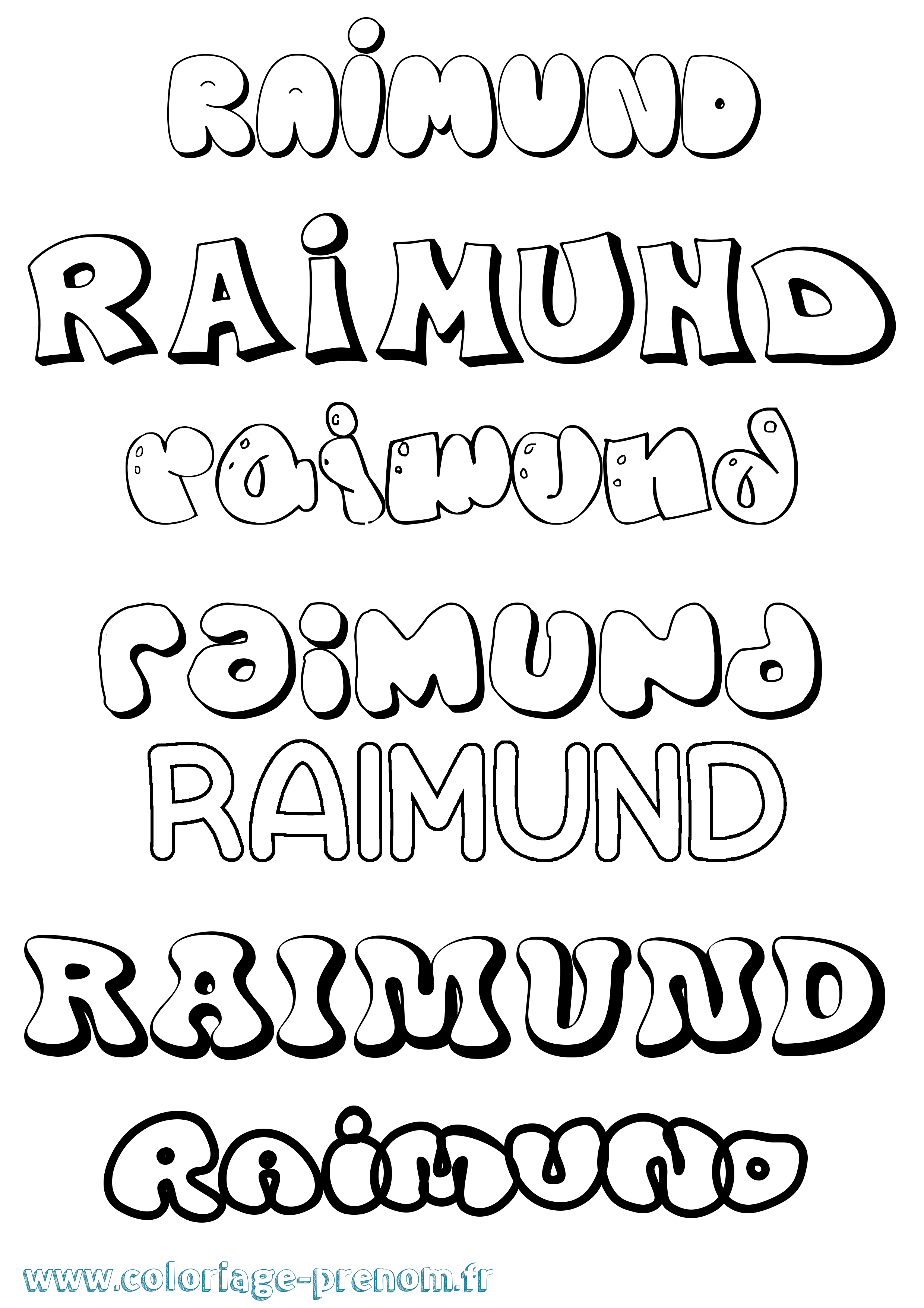 Coloriage Raimund Bubble Coloriage prénom Raimund Bubble