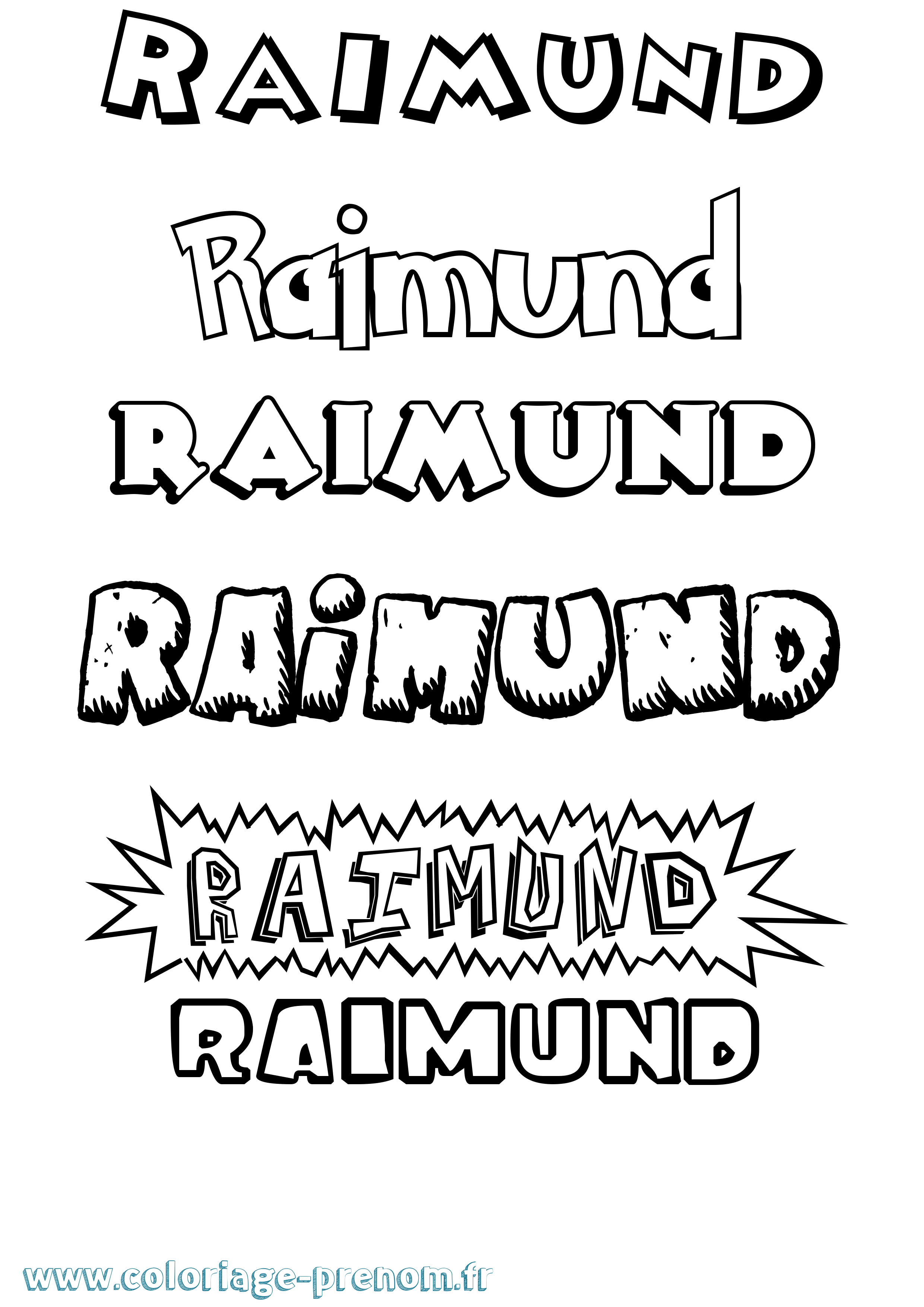 Coloriage Raimund Dessin Animé Coloriage prénom Raimund Dessin Animé