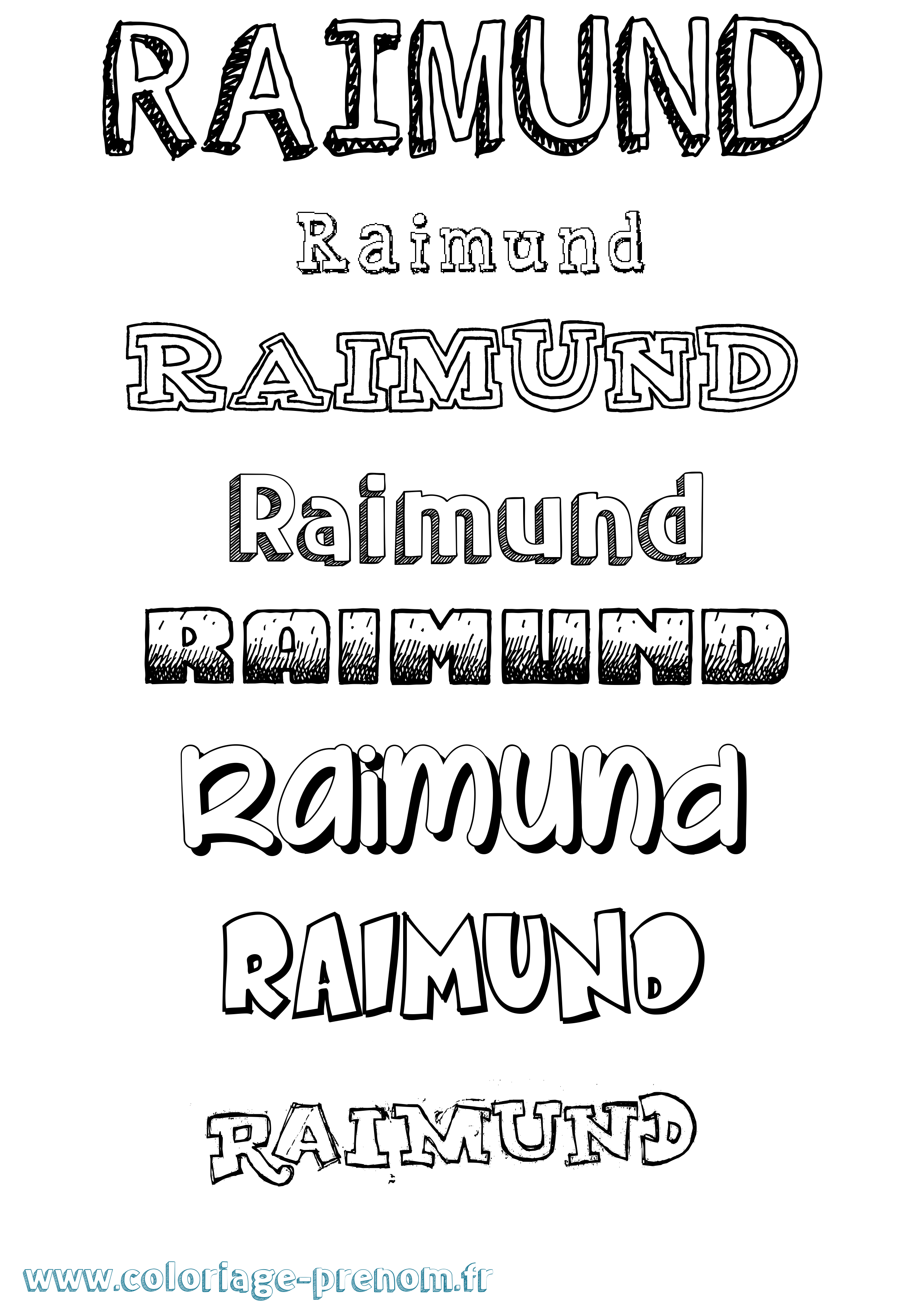 Coloriage Raimund Dessiné Coloriage prénom Raimund Dessiné