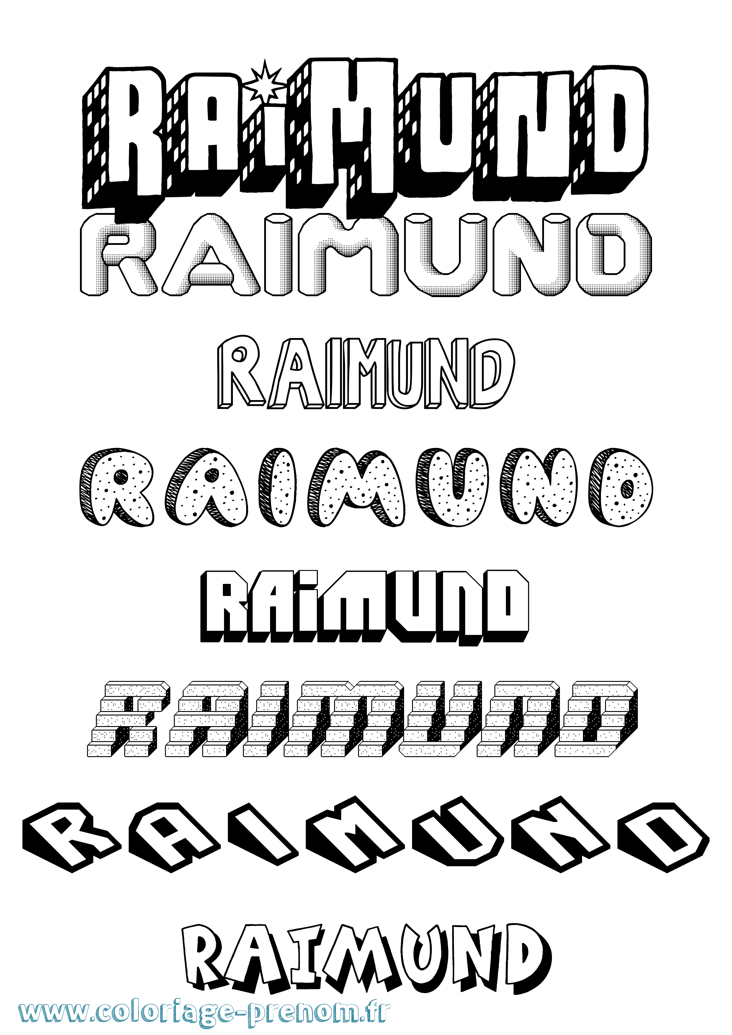 Coloriage Raimund Effet 3D Coloriage prénom Raimund Effet 3D