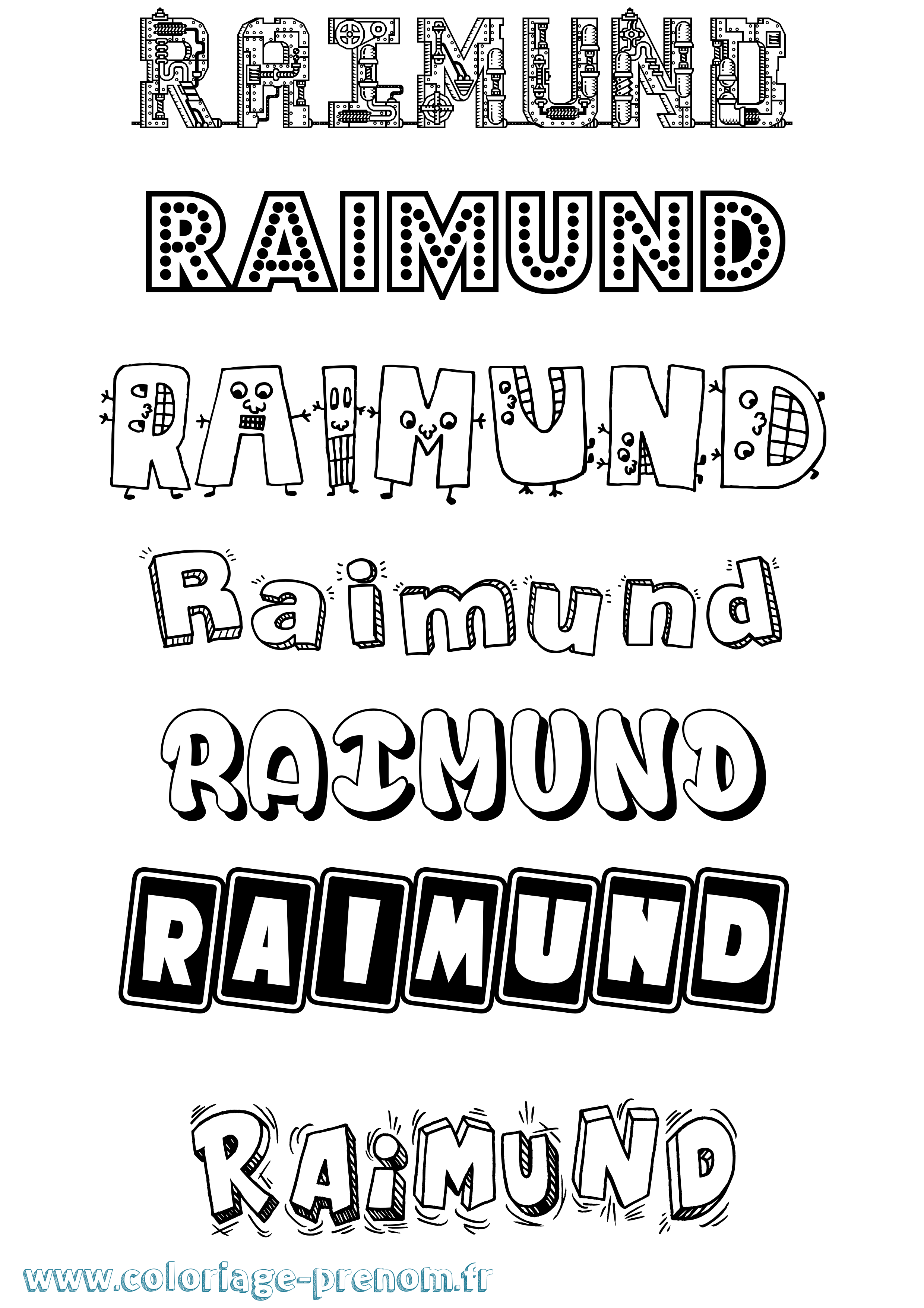 Coloriage Raimund Fun Coloriage prénom Raimund Fun