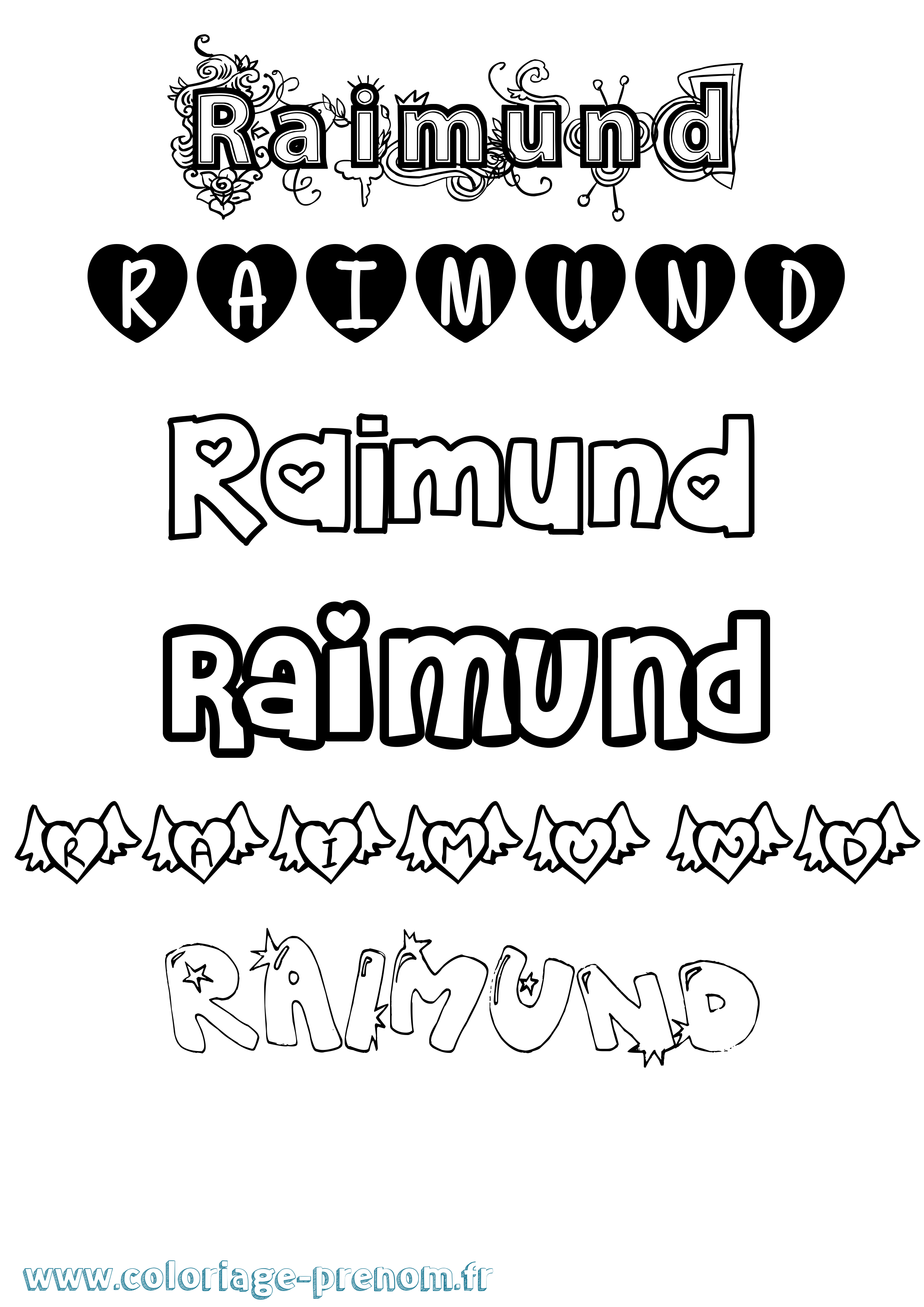 Coloriage Raimund Girly Coloriage prénom Raimund Girly