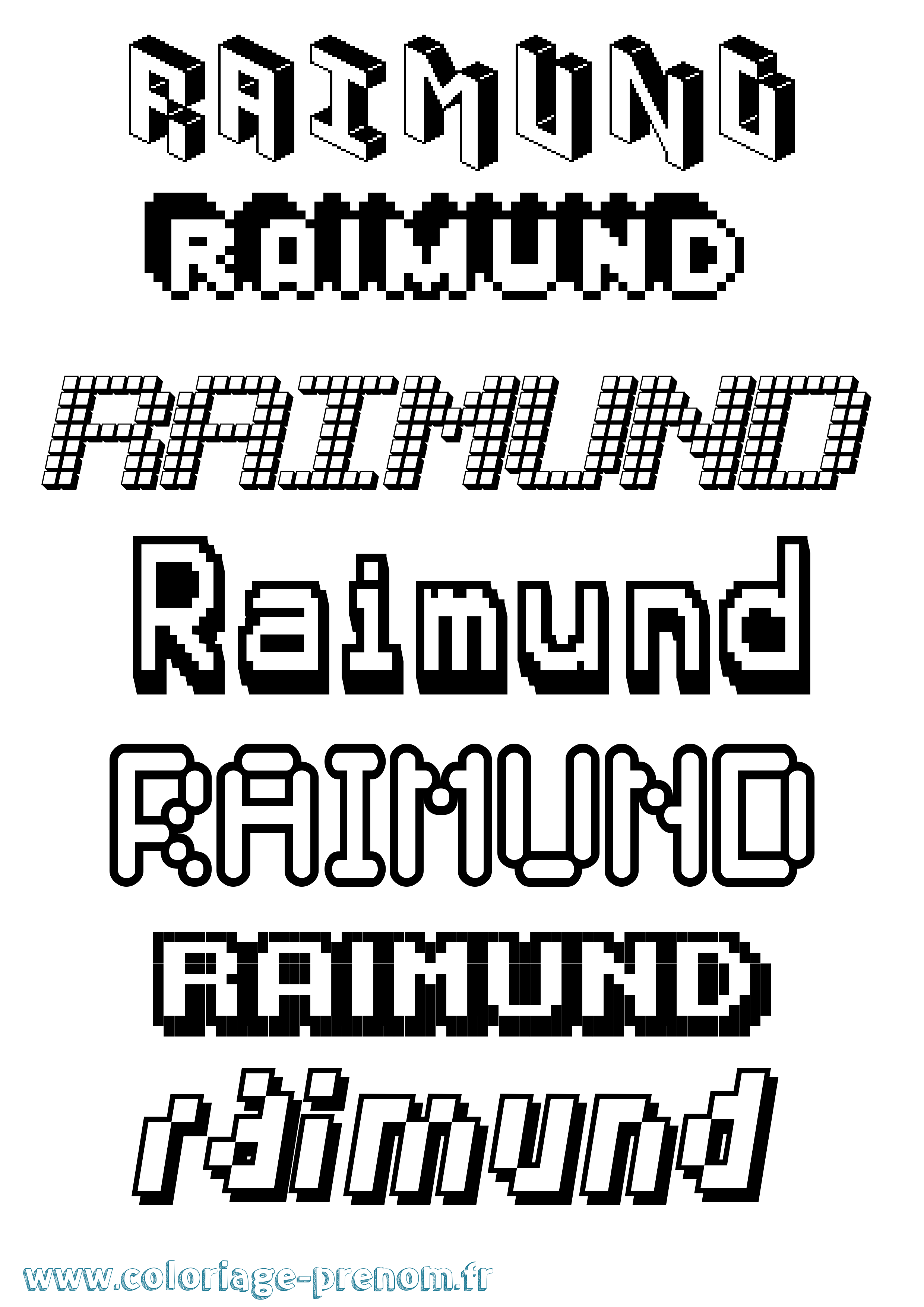 Coloriage Raimund Pixel Coloriage prénom Raimund Pixel
