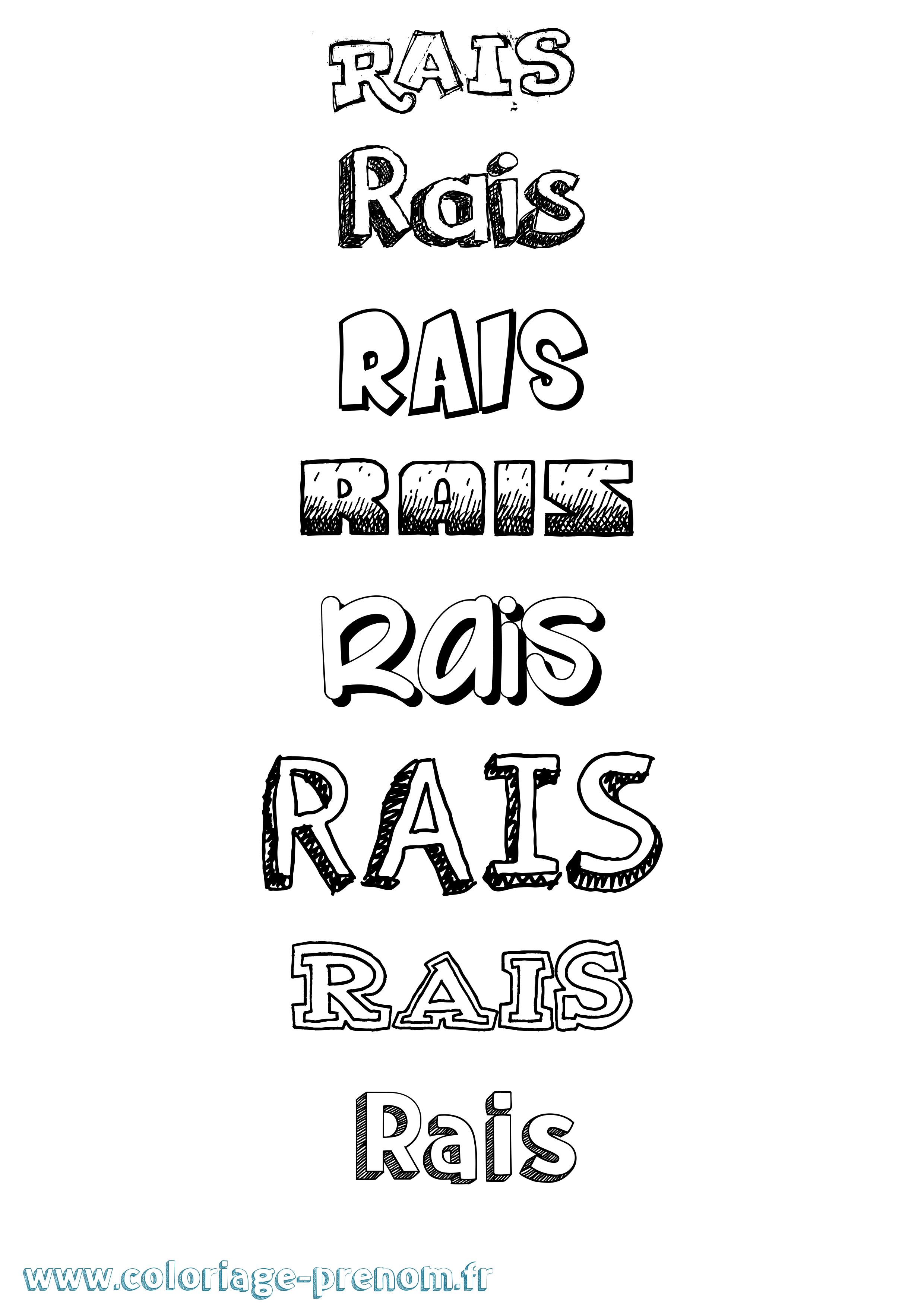 Coloriage Rais Dessiné Coloriage prénom Rais Dessiné