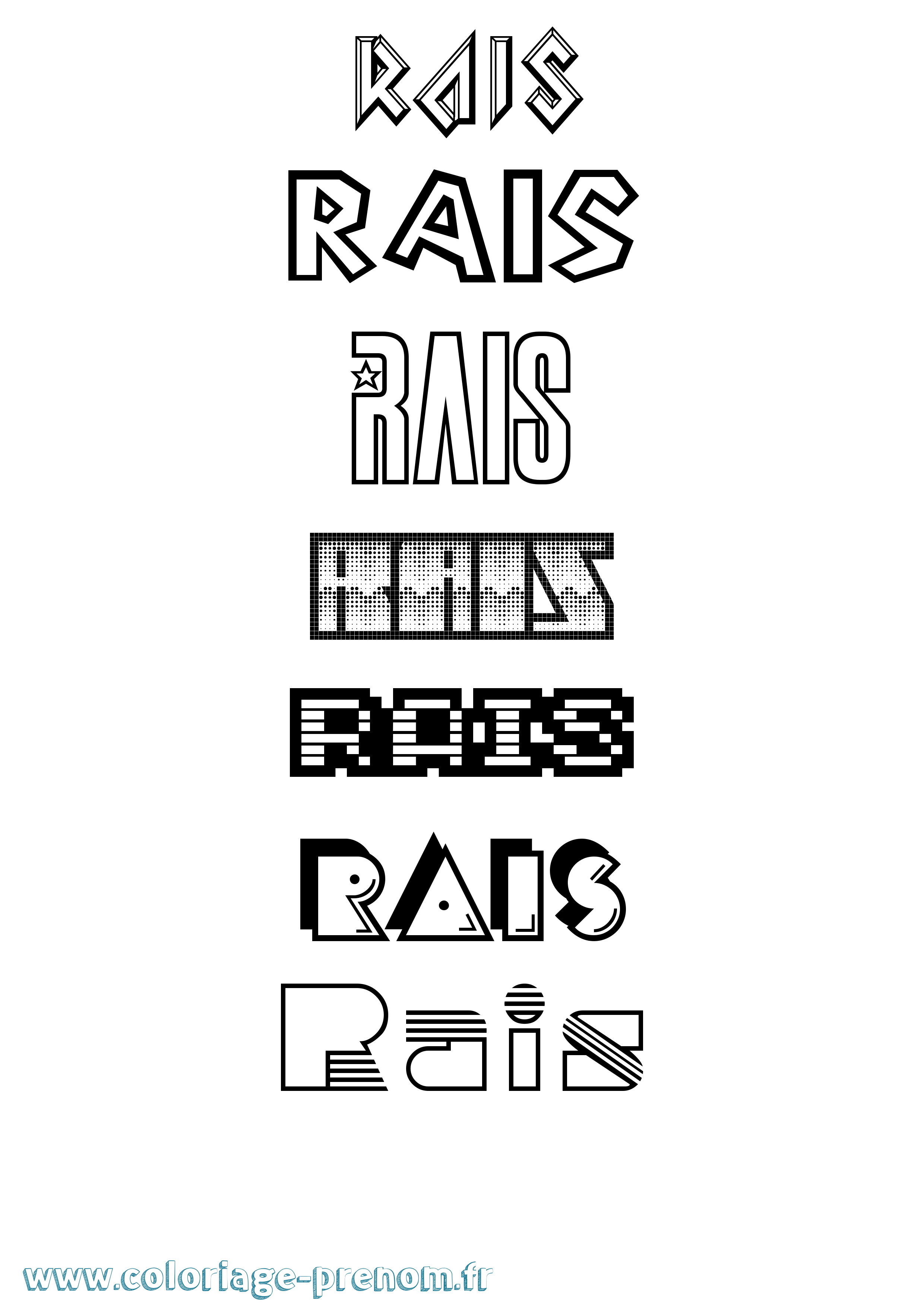 Coloriage Rais Jeux Vidéos Coloriage prénom Rais Jeux Vidéos