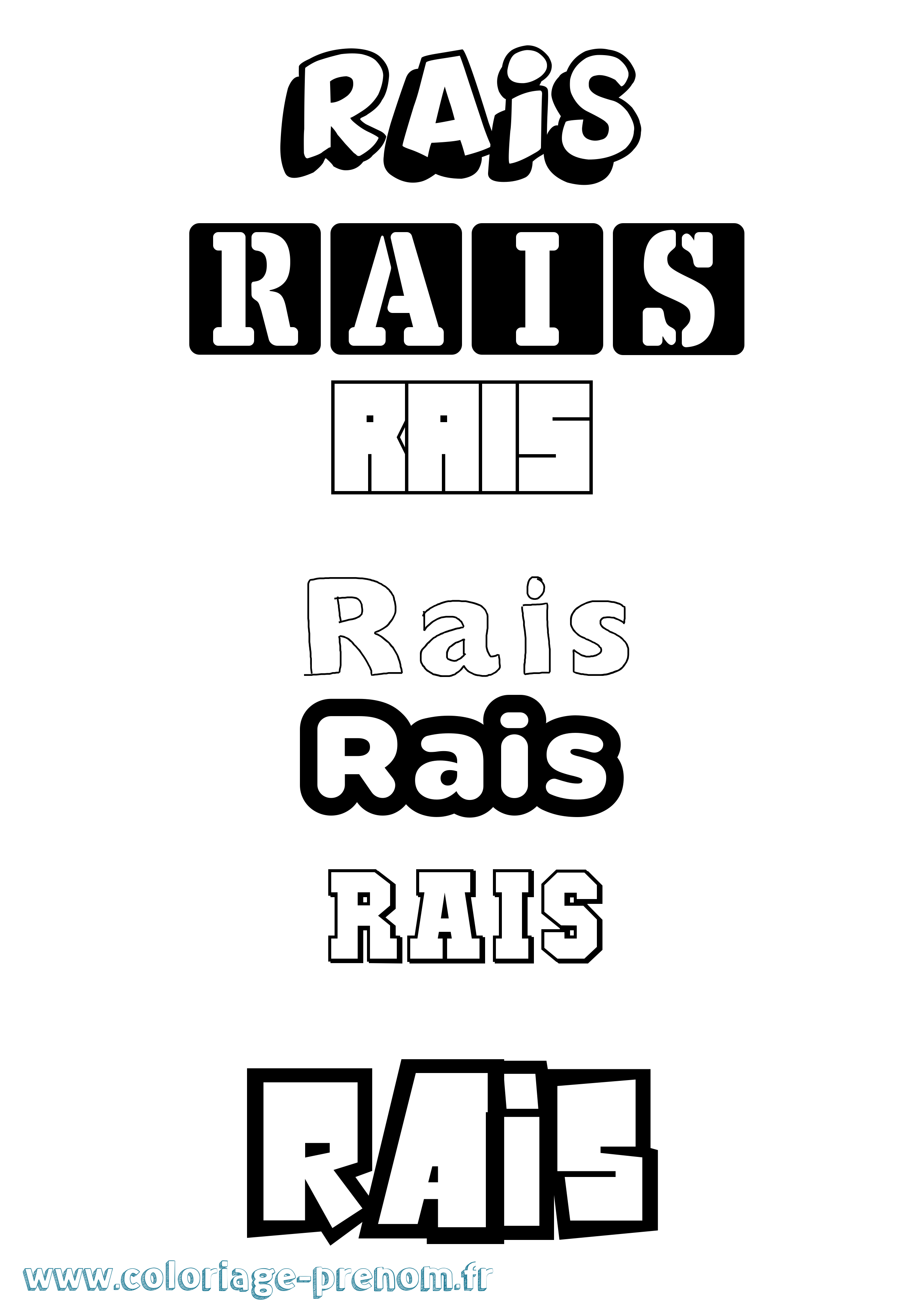 Coloriage Rais Simple Coloriage prénom Rais Simple