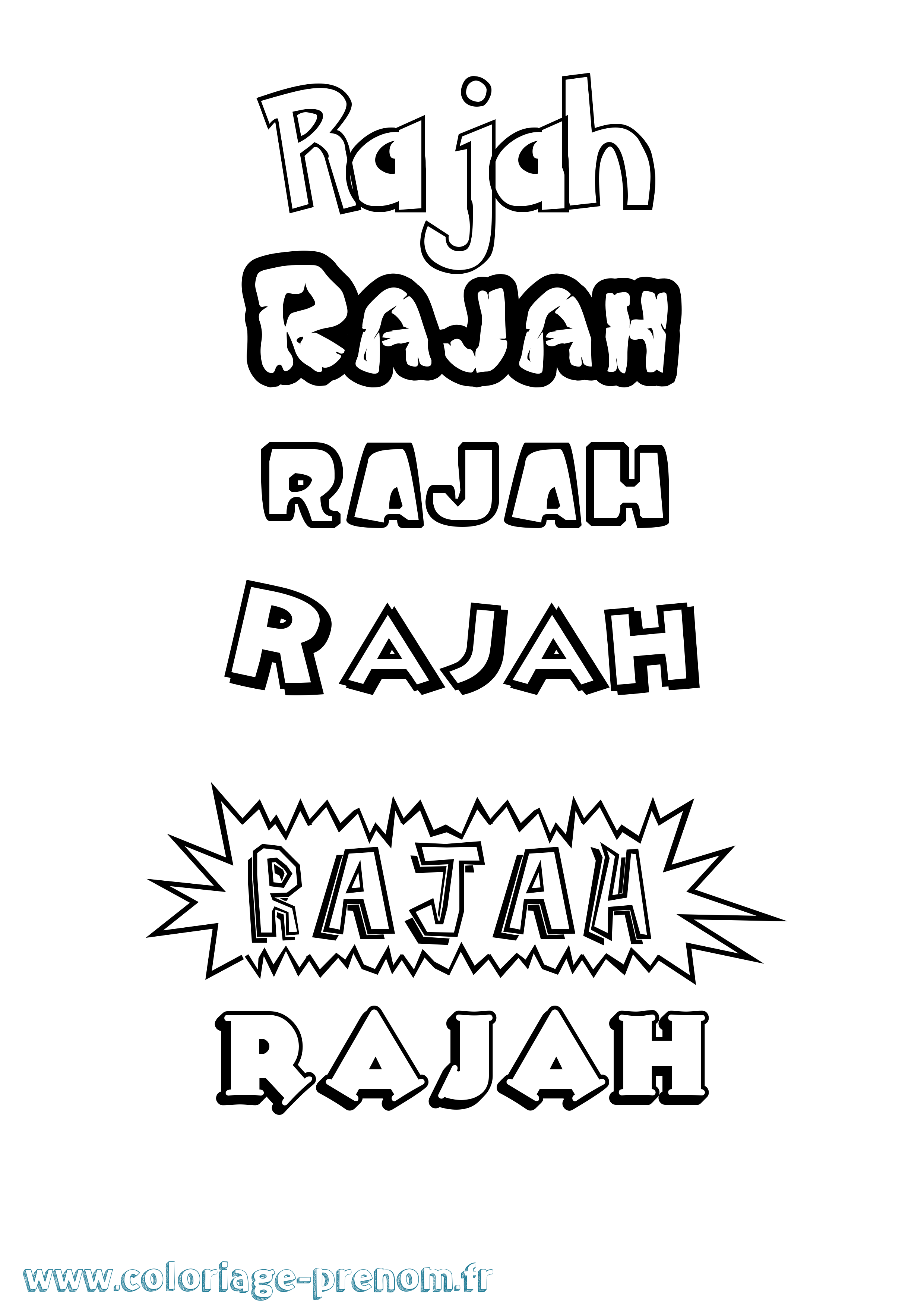 Coloriage Rajah Dessin Animé Coloriage prénom Rajah Dessin Animé