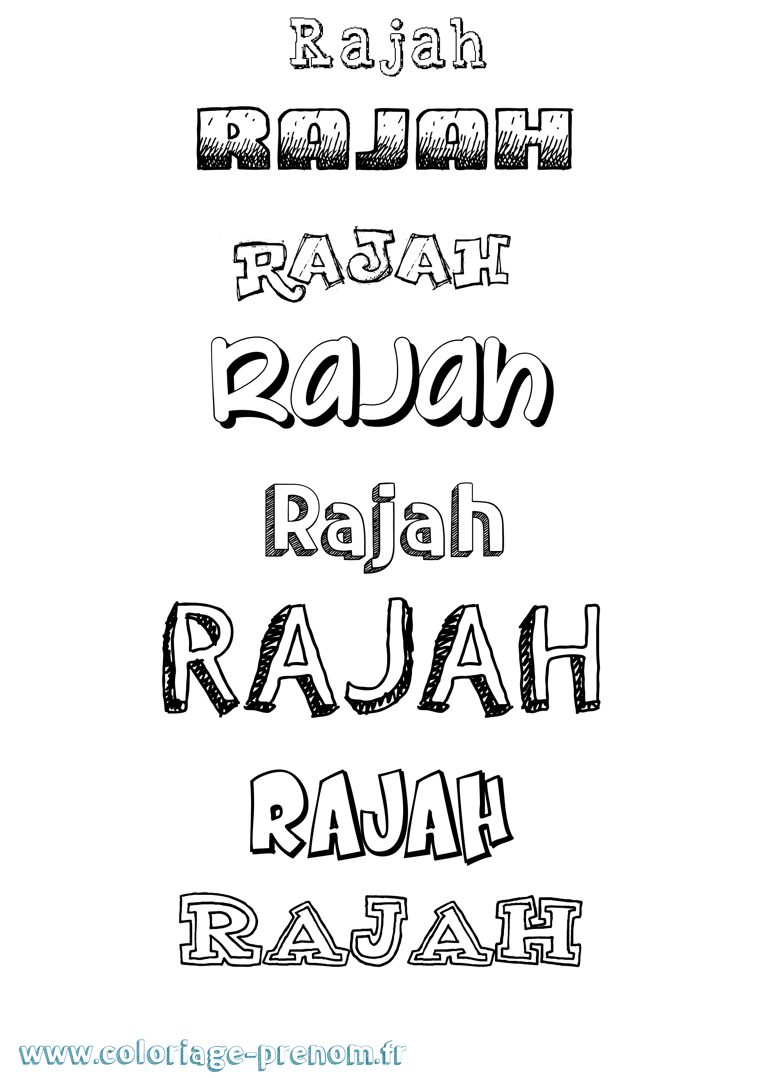 Coloriage Rajah Dessiné Coloriage prénom Rajah Dessiné