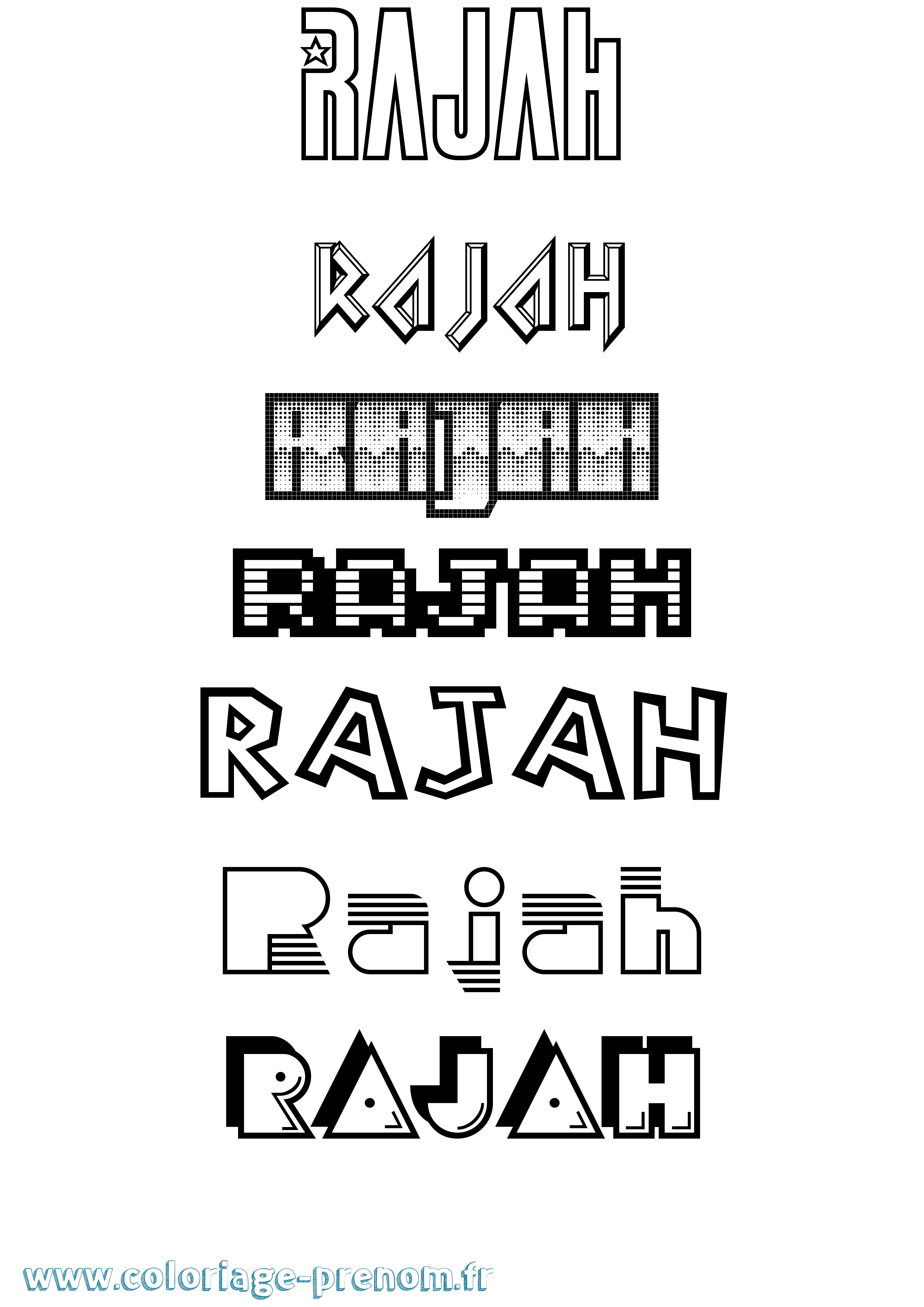 Coloriage Rajah Jeux Vidéos Coloriage prénom Rajah Jeux Vidéos