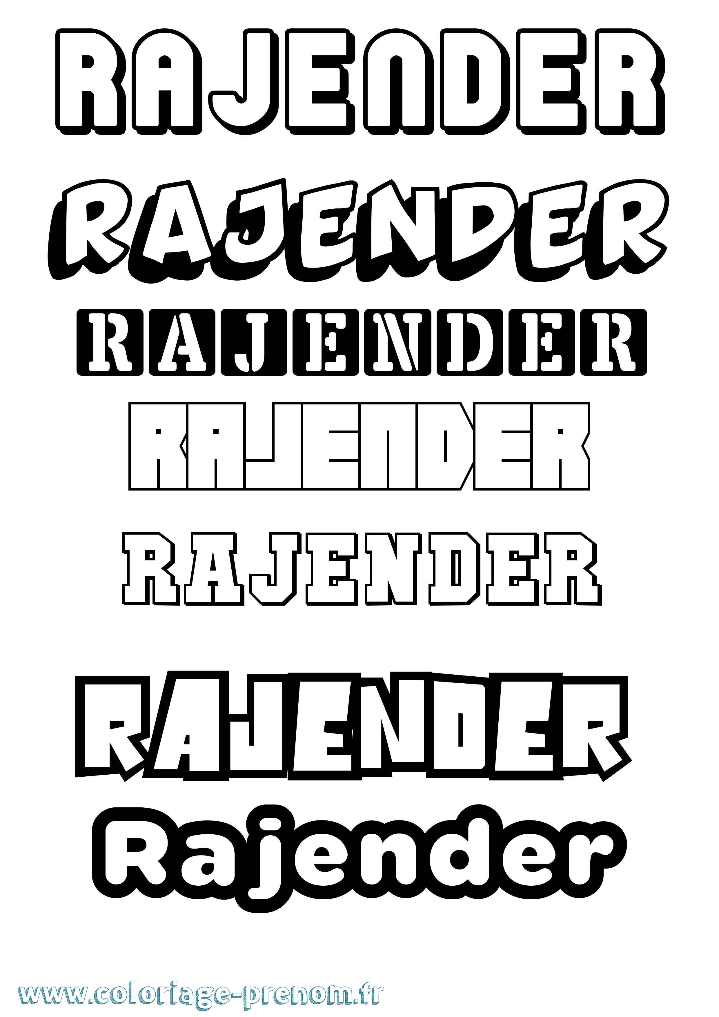 Coloriage Rajender Simple Coloriage prénom Rajender Simple