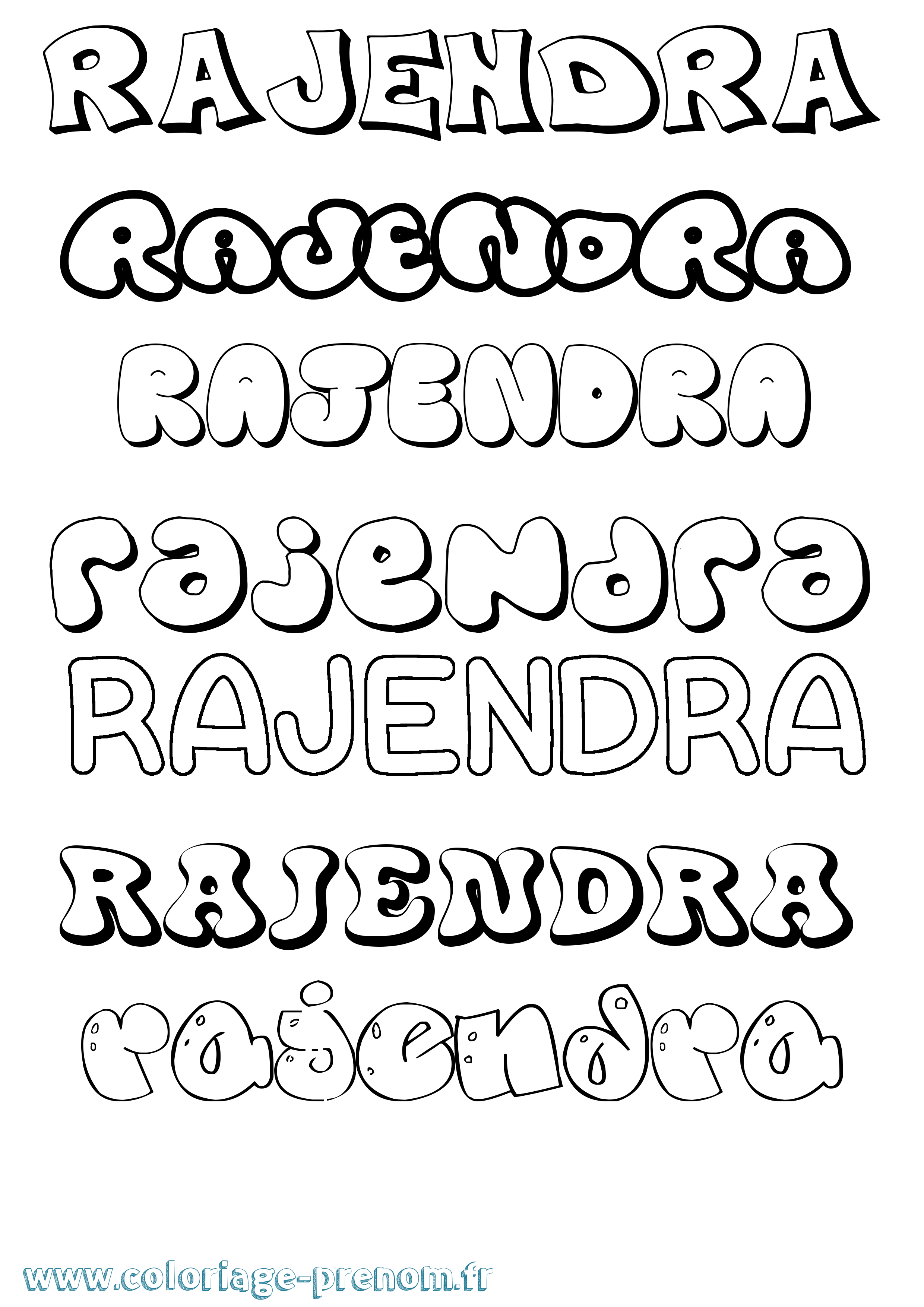 Coloriage Rajendra Bubble Coloriage prénom Rajendra Bubble