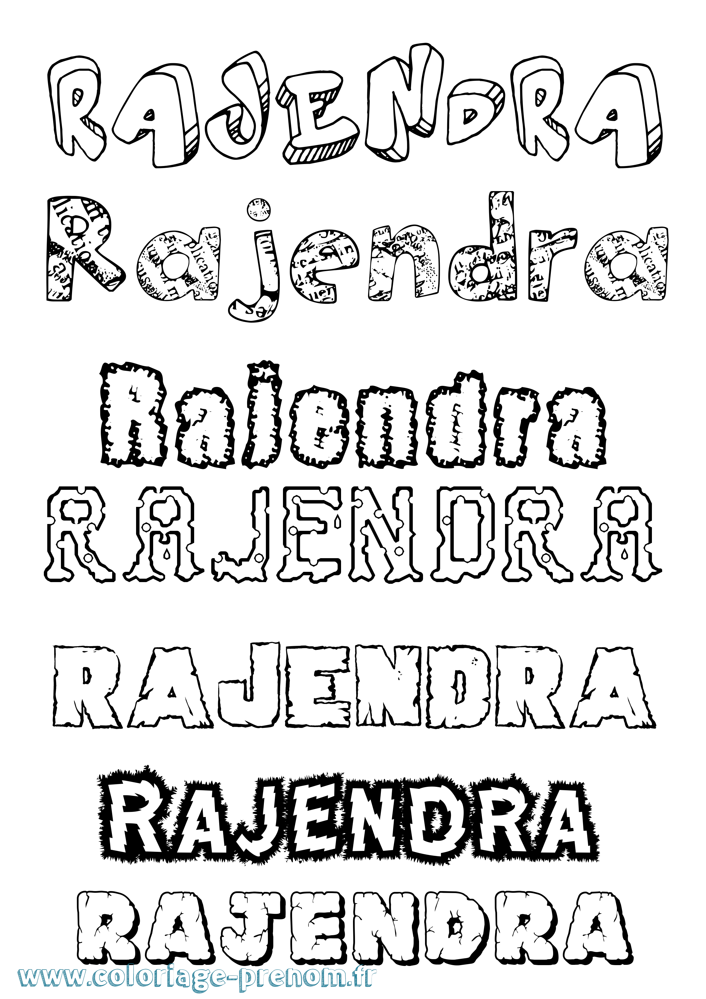 Coloriage Rajendra Destructuré Coloriage prénom Rajendra Destructuré