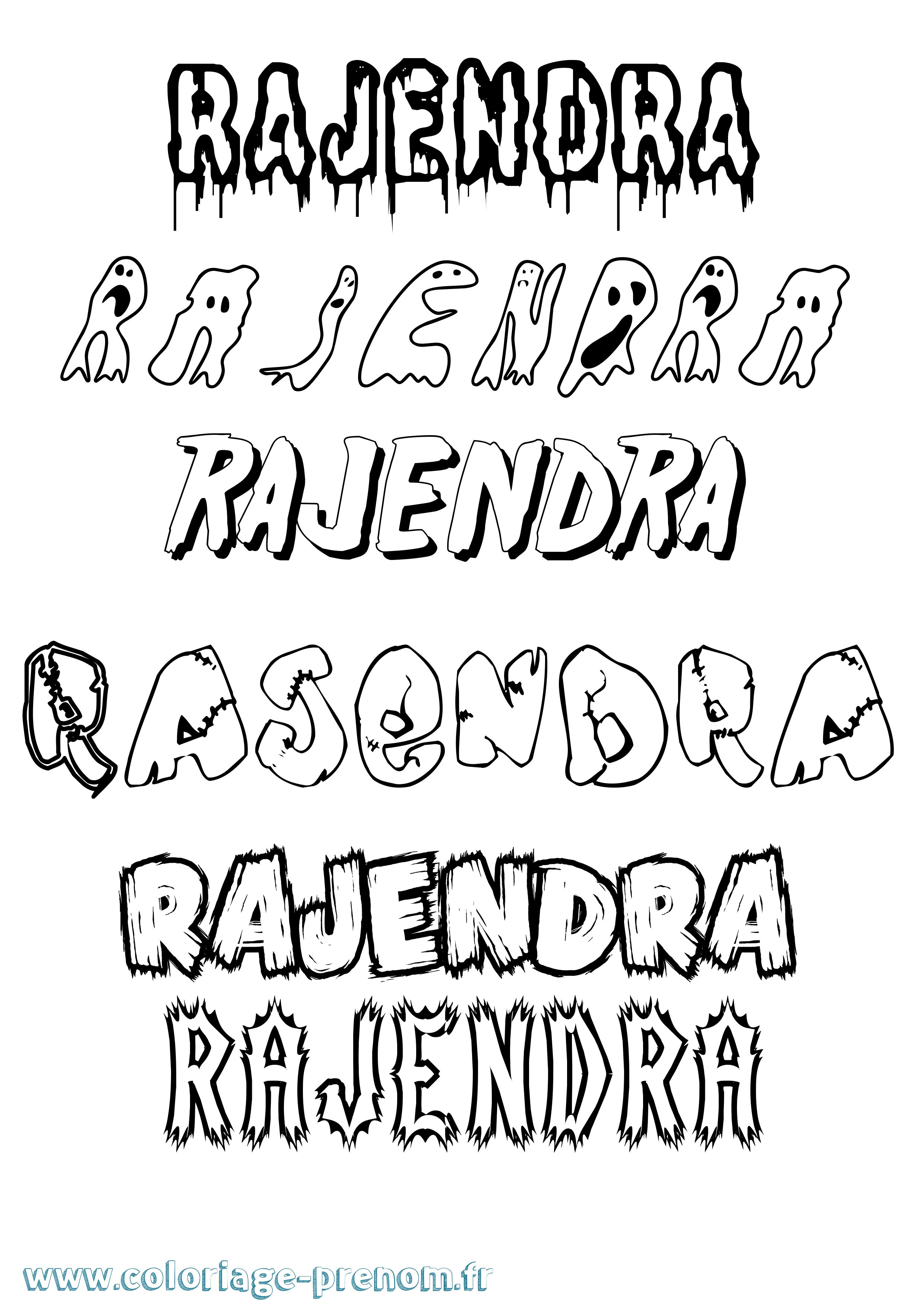 Coloriage Rajendra Frisson Coloriage prénom Rajendra Frisson
